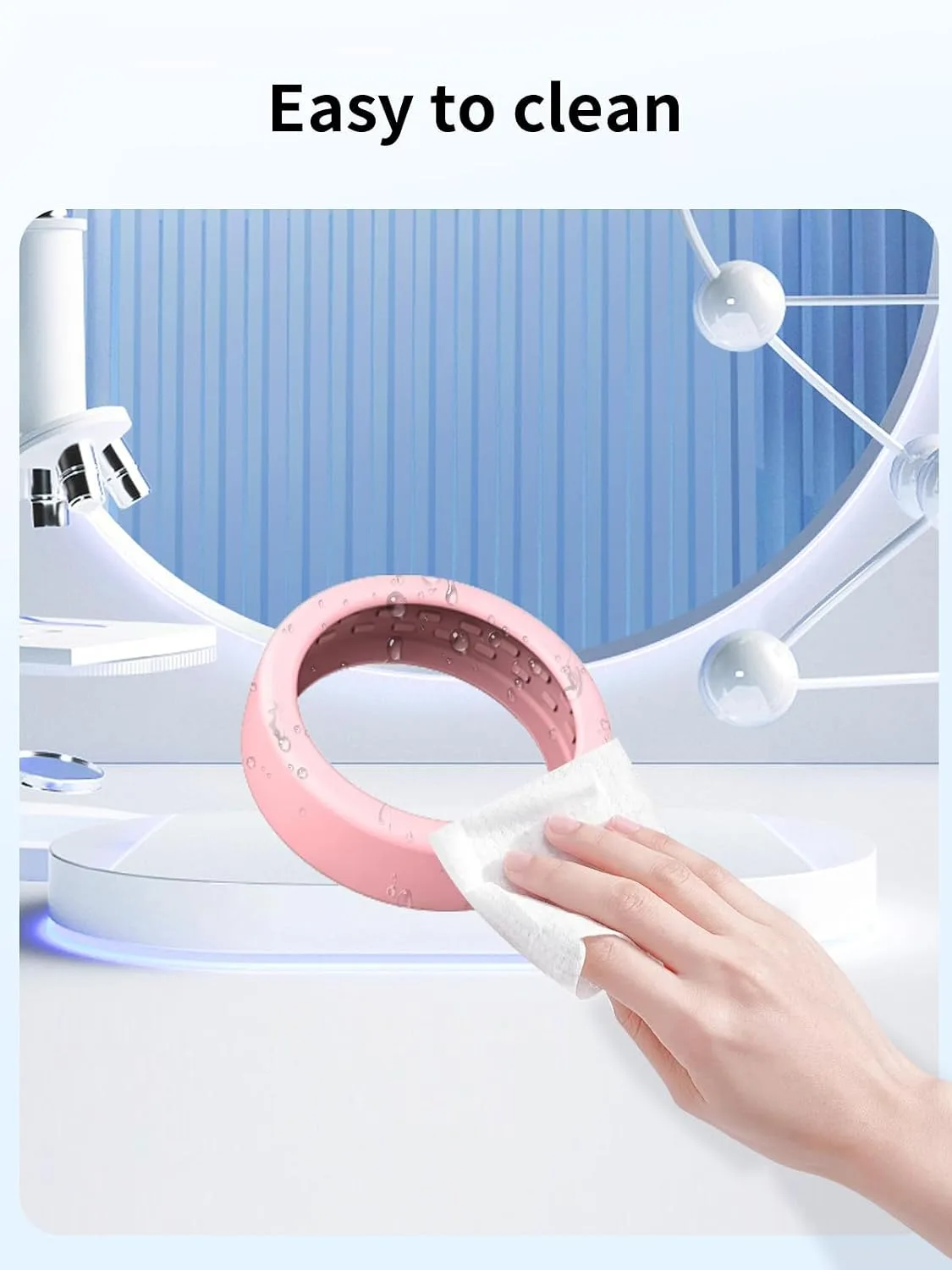 (4 Pack) BOVUGAC for OURA Ring5 Silicone Ring Protector Case.(Size:6~9)