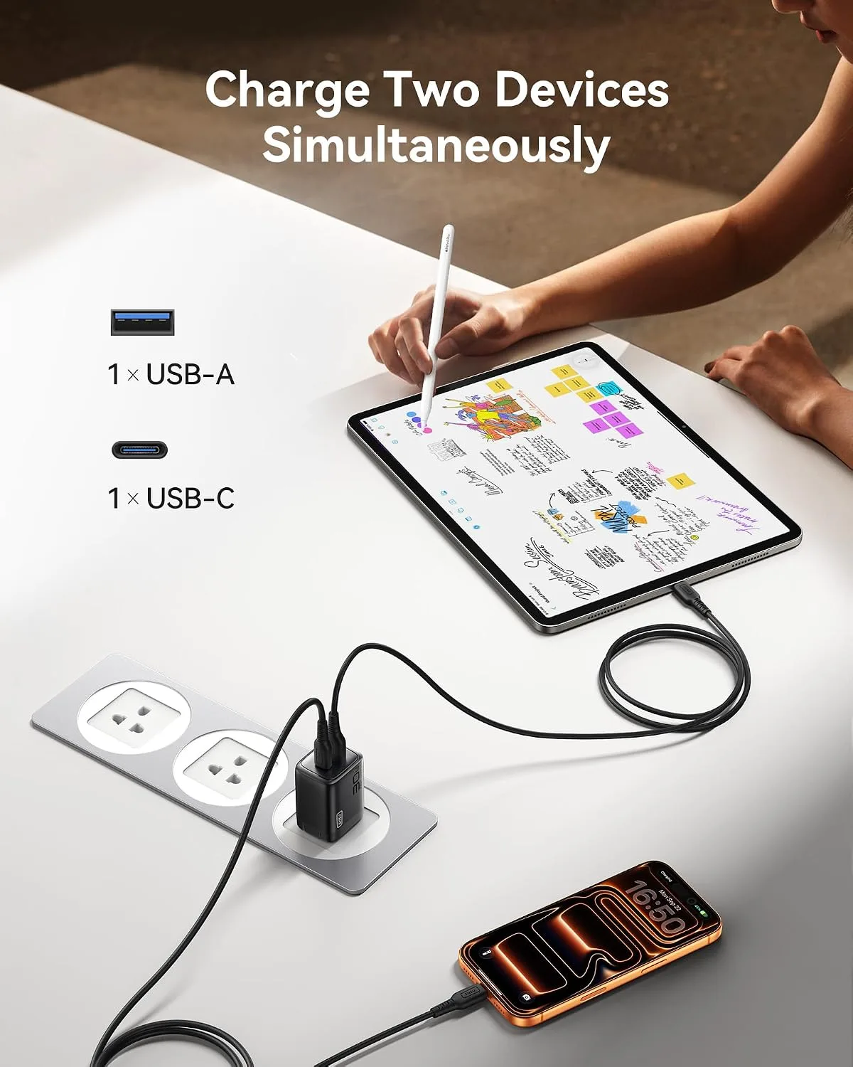 INIU USB C Charger, 30W Type C Fast Charging, 2-Port Adapter Charger Block