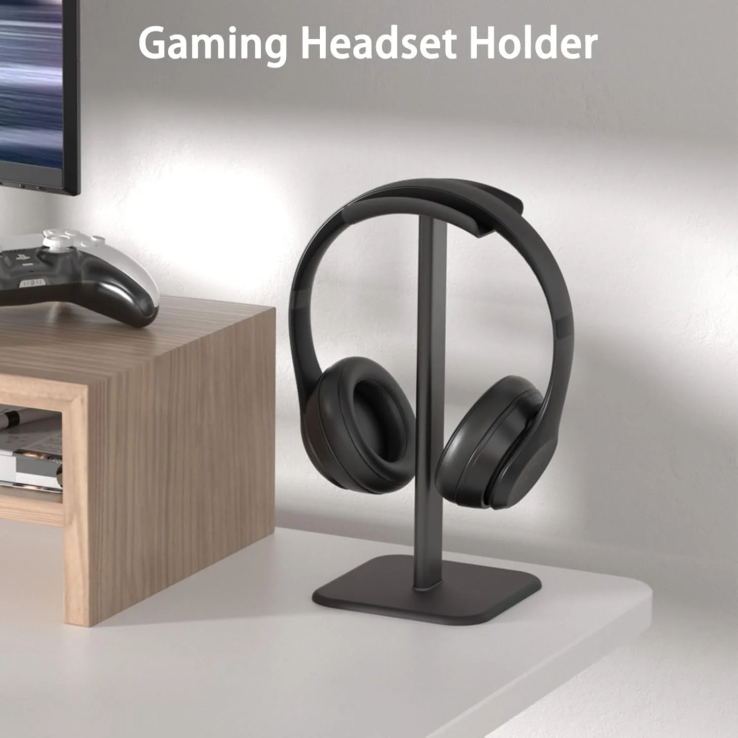 Headphone Stand for Desk - Headset Stand Headphone Holder (Black)