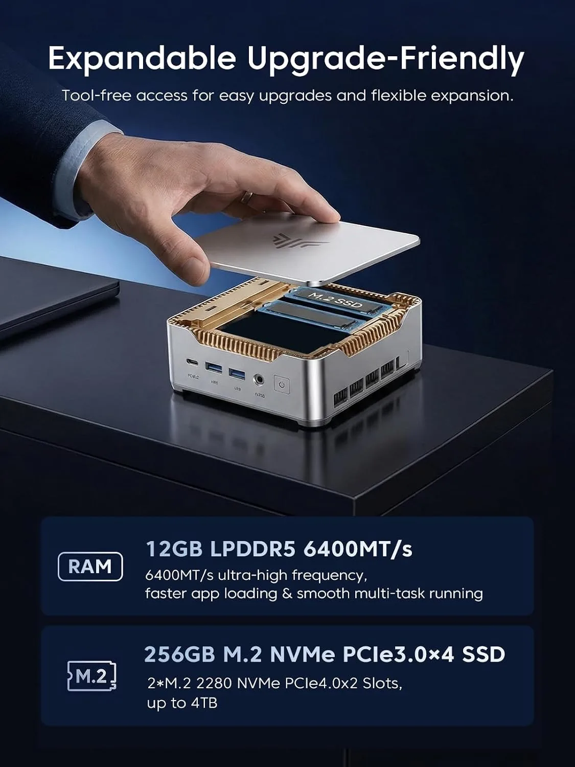 KAMRUI Pinova P2 Intel Core 3 304 Mini PC 12GB RAM 256GB SSD