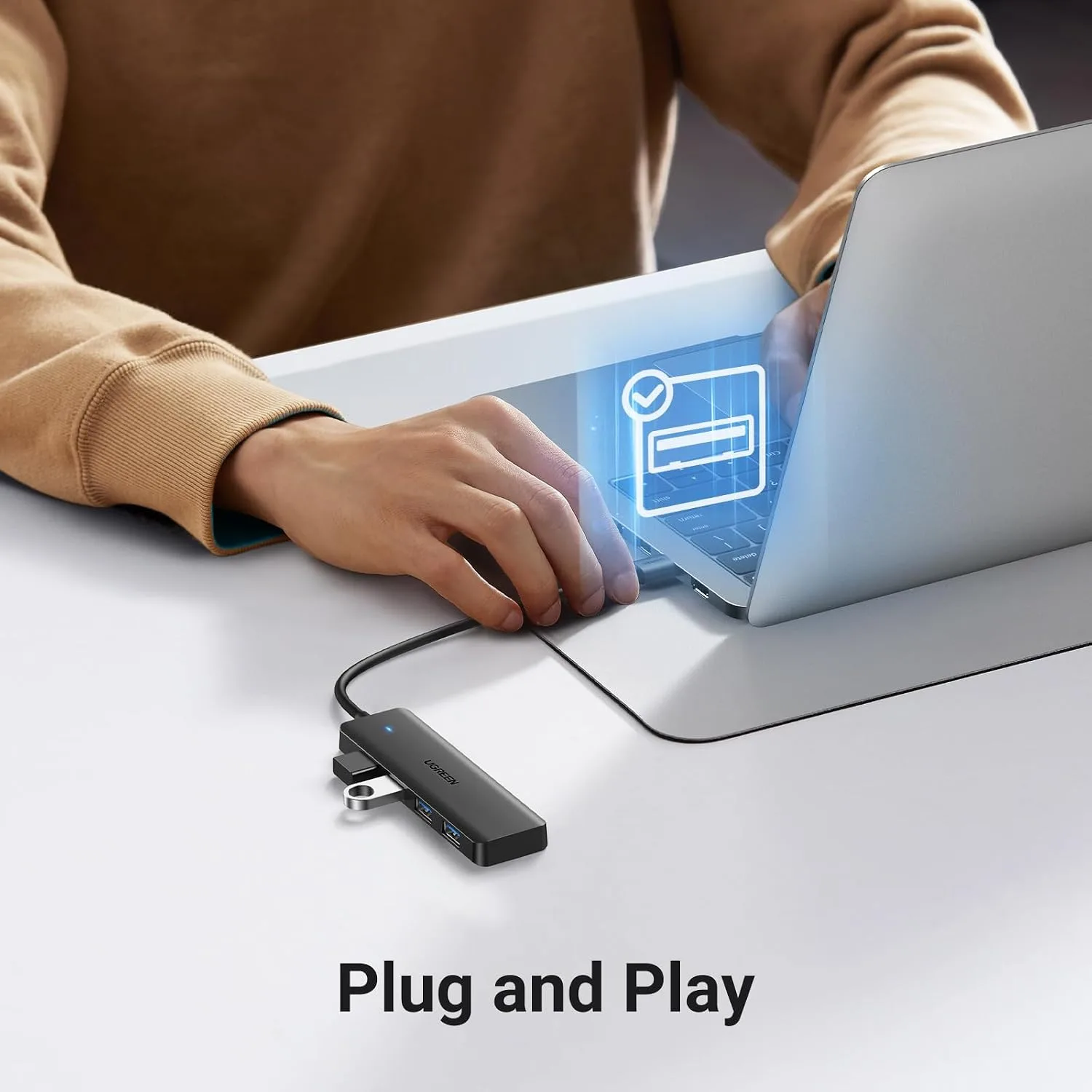 UGREEN USB 3.0 Hub, 4 Ports USB A Splitter Ultra-Slim USB Expander, 0.5 ft