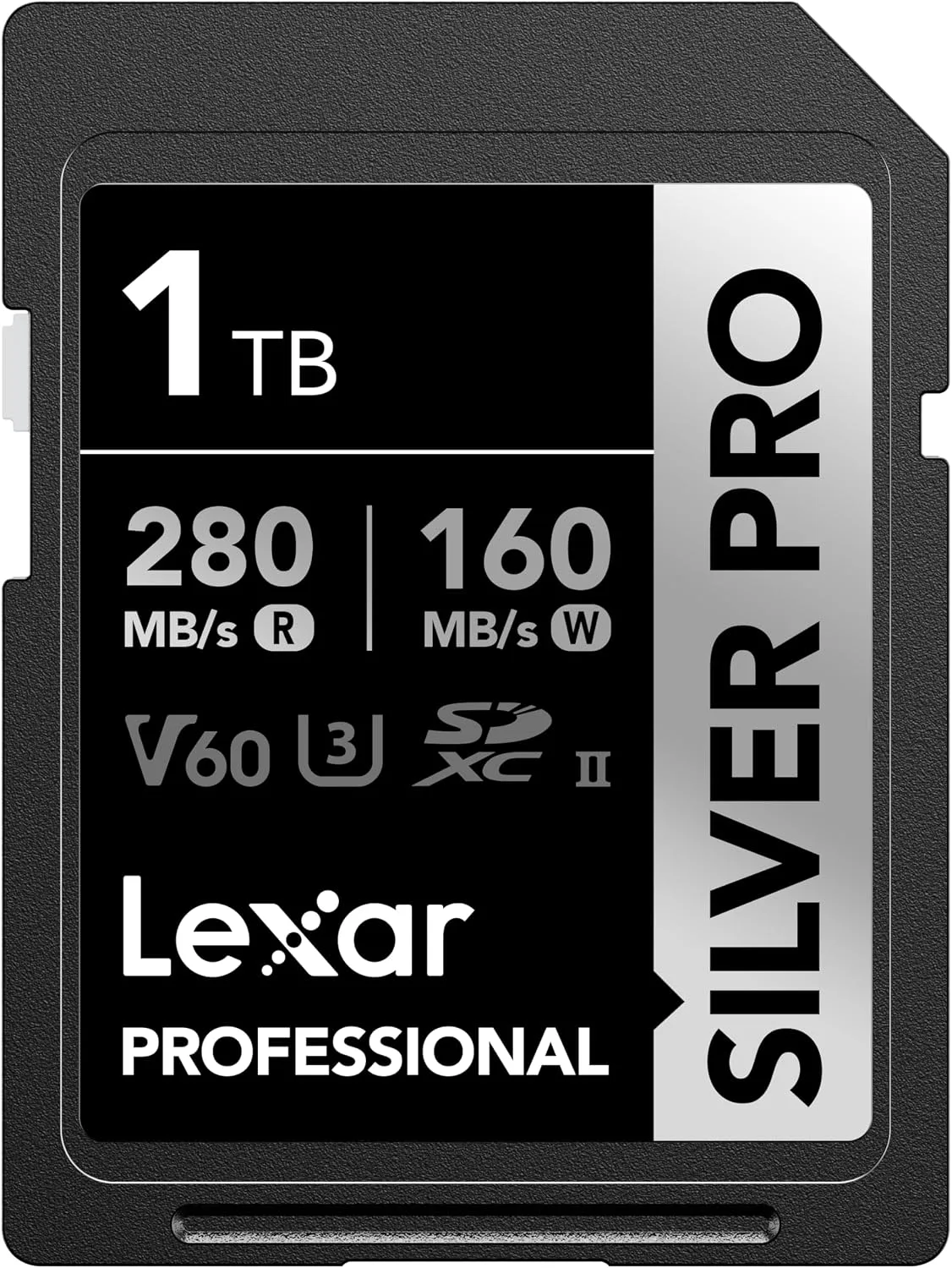 Lexar 1TB Silver PRO SD Memory Card, 280MB/s Read, 4K, V60, U3, UHS-II