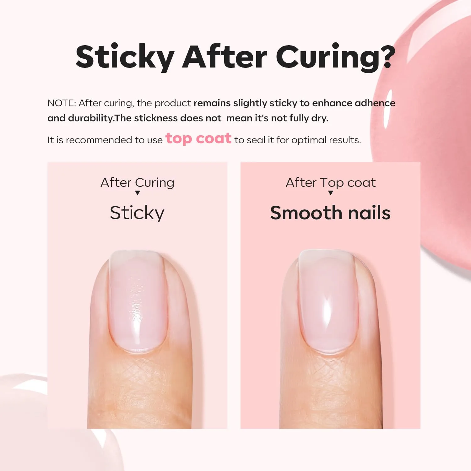 modelones Base Coat Builder Nail Gel, 2 Pcs Cover Nude and Rose Pink Gel