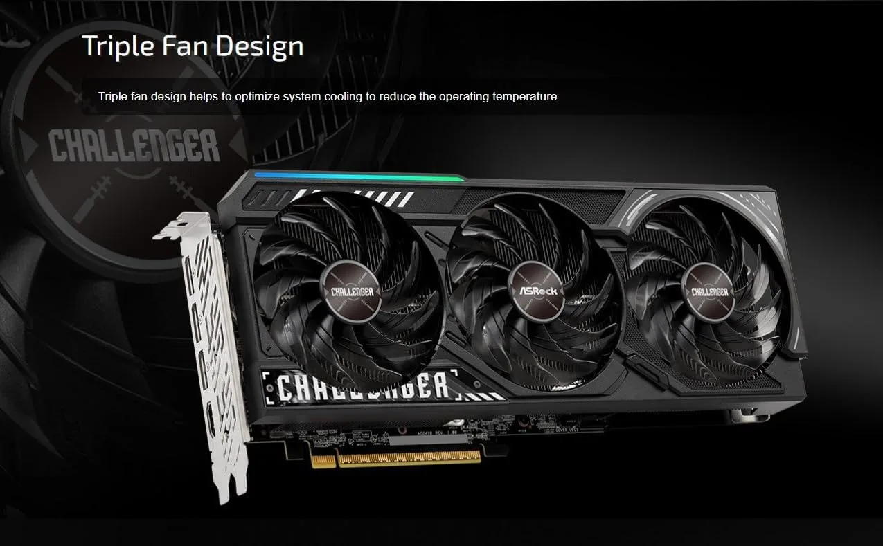 ASRock Radeon RX 9070 XT Challenger 16GB OC Graphics Card - AMD RDNA 4 Architecture, 2970 MHz Boost Clock, GDDR6, PCIe 5.0, DisplayPort 2.1a, HDMI 2.1b, Triple Fan Cooling 800W
