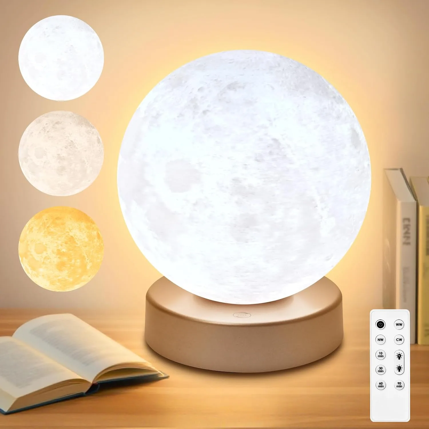 Doraubia Light Therapy Lamp,10000 Lux Sun Lamp with 3 Color Temperatures,Adjustable Brightness,Timer & Memory Function, Happy Daylight Lamp，Full Spectrum Light with Remote Control for Home, Office