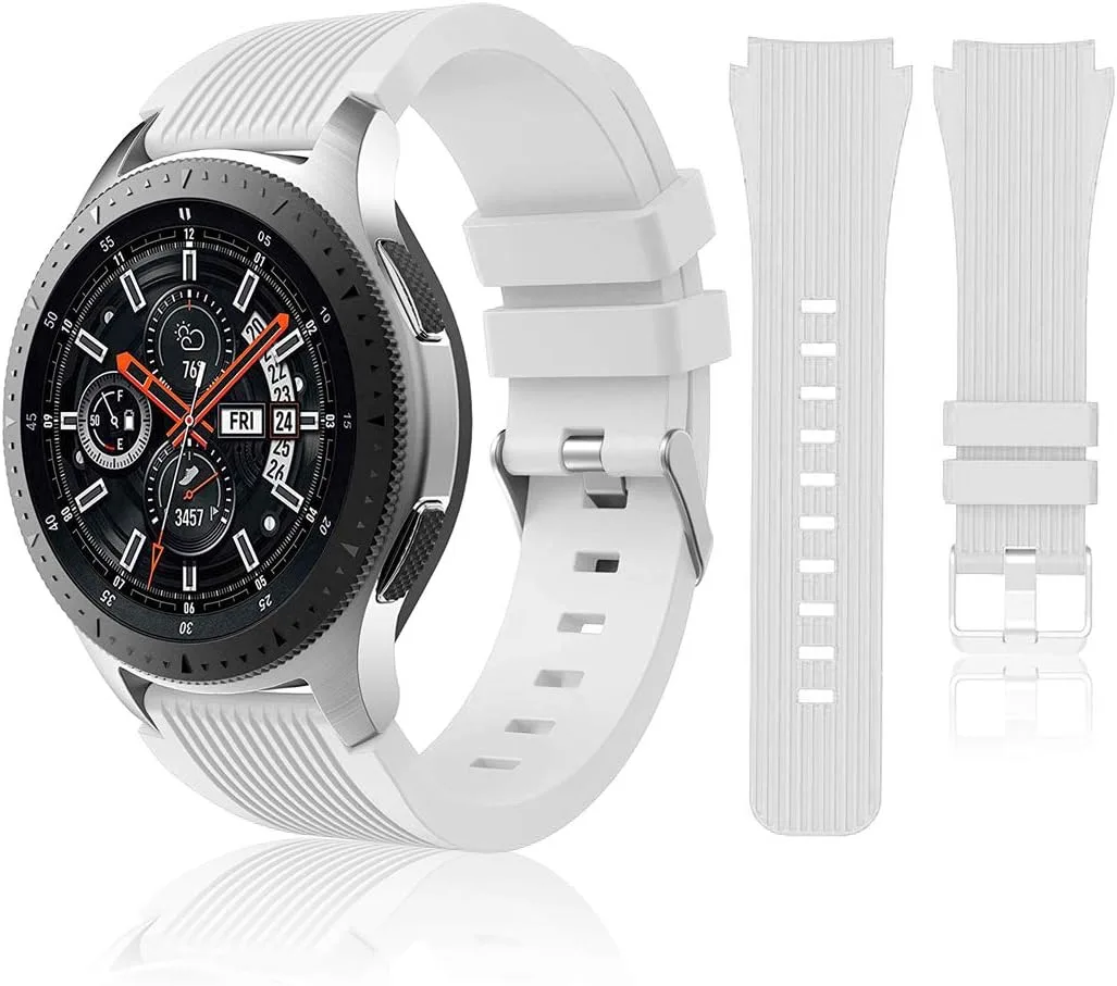 HSWAI Compatible with Samsung Galaxy Watch 46mm Bands/Gear S3 Frontier, Classic Watch Bands/Galaxy Watch 3 Bands 45mm, 22mm Soft Silicone Bands Bracelet Sports Strap for Men & Women.