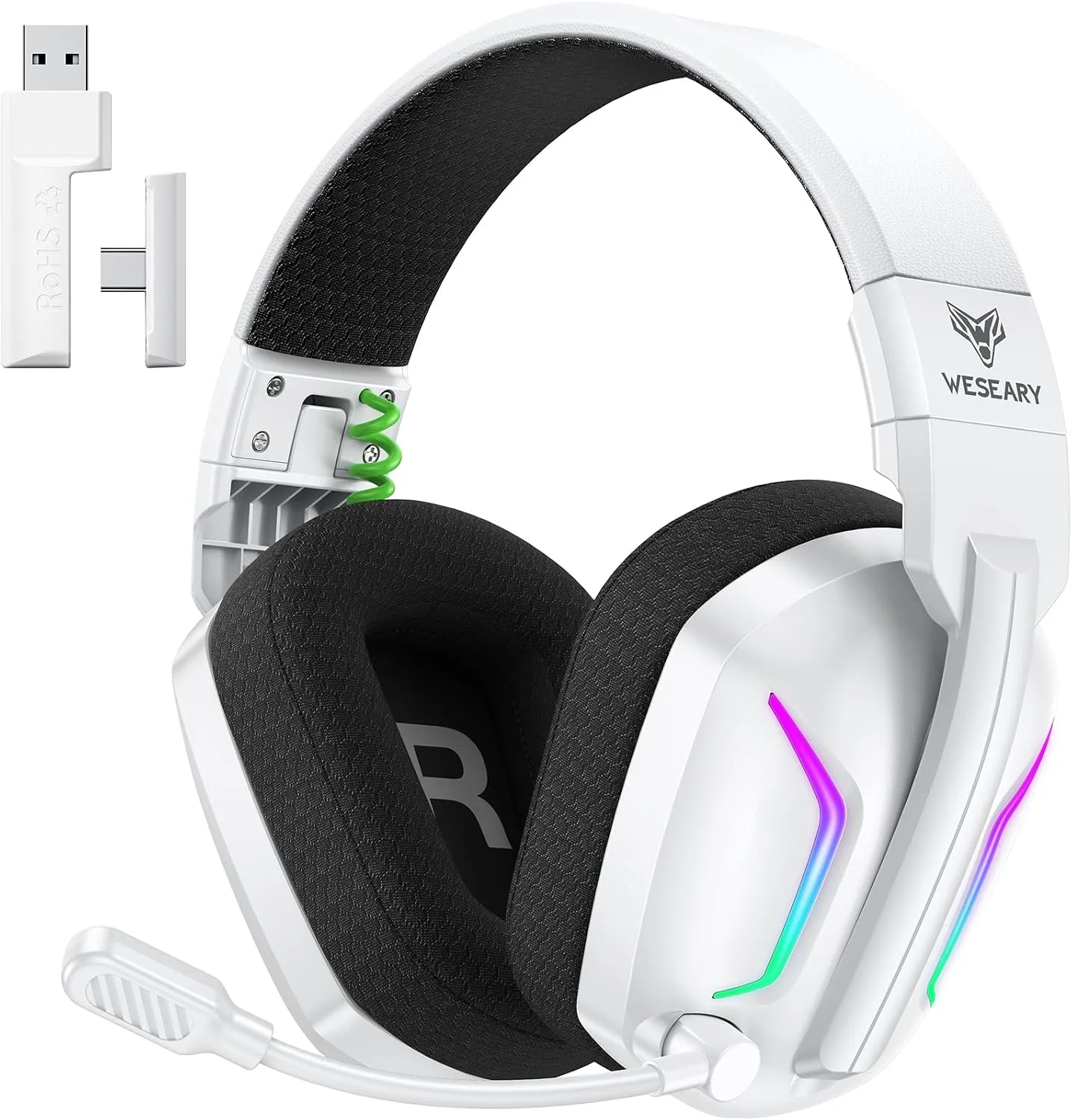 Audífonos inalámbricos para gaming Weseary WG1 con micrófono para PS5, PS4, PC, sonido 3D