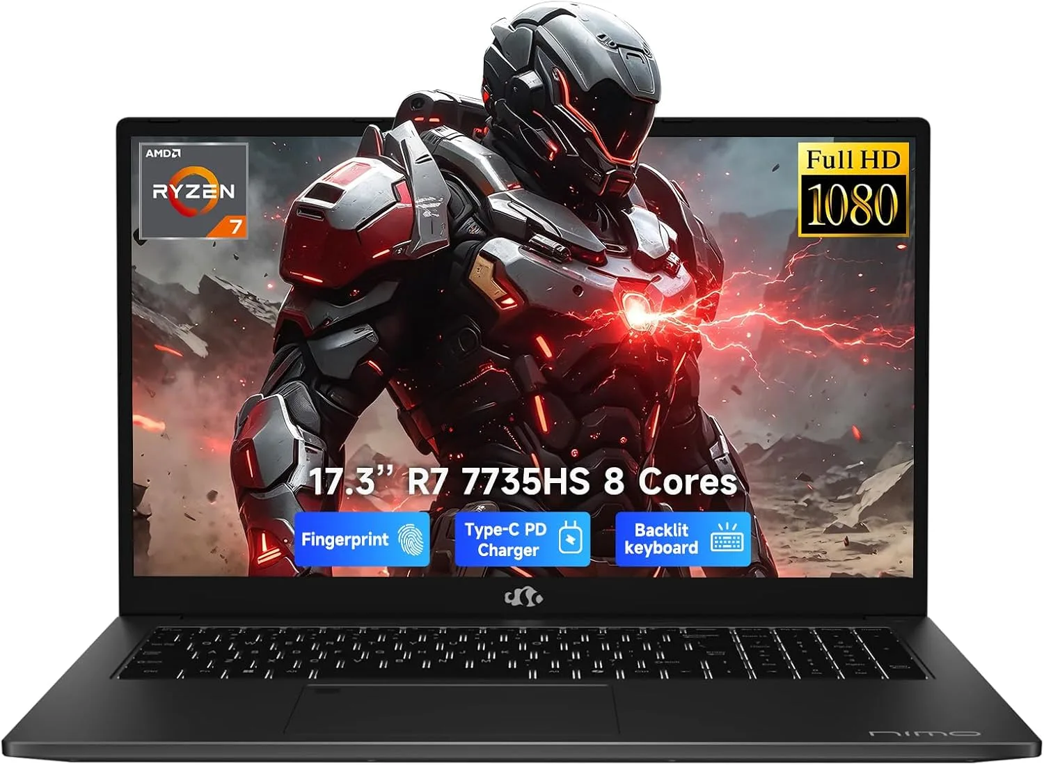 Laptop Nimo 17.3 Ryzen 7 7735HS 16GB DDR5 512GB SSD