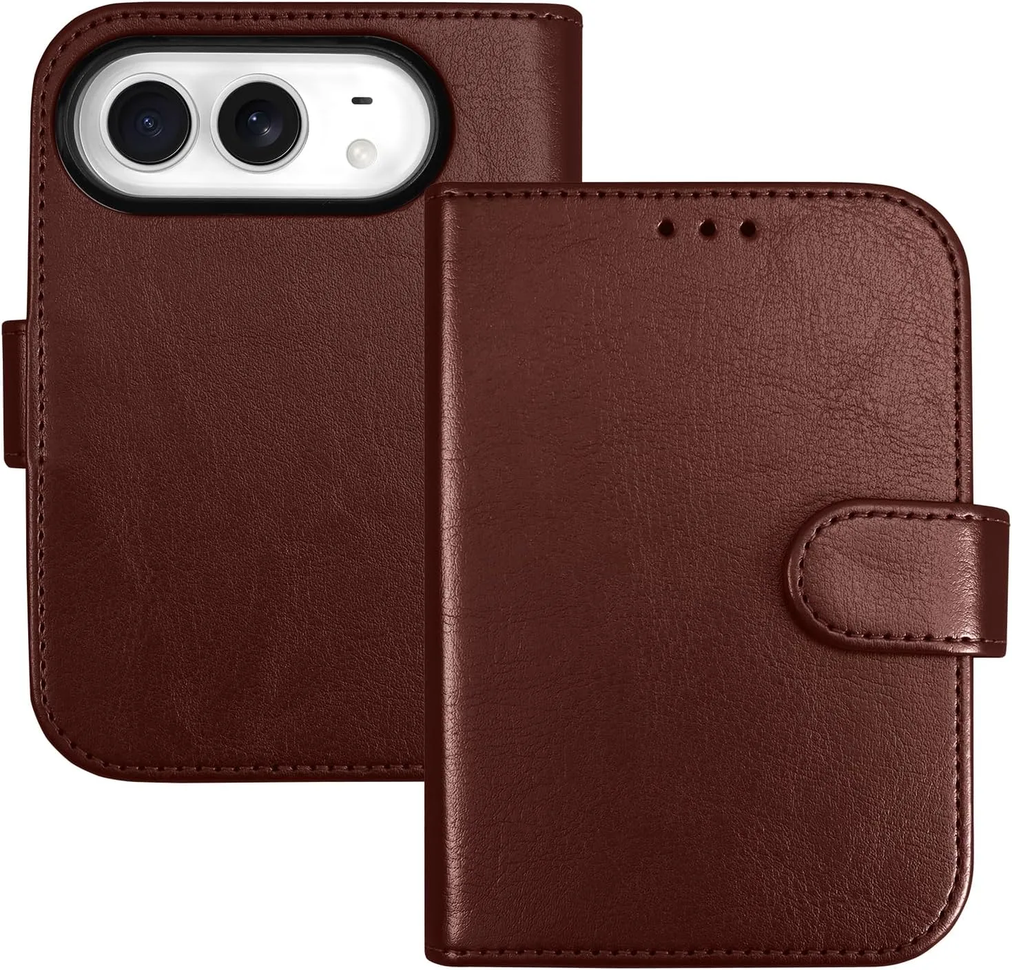 Wallet Phone Case Crafted for iPhone Duo Brown