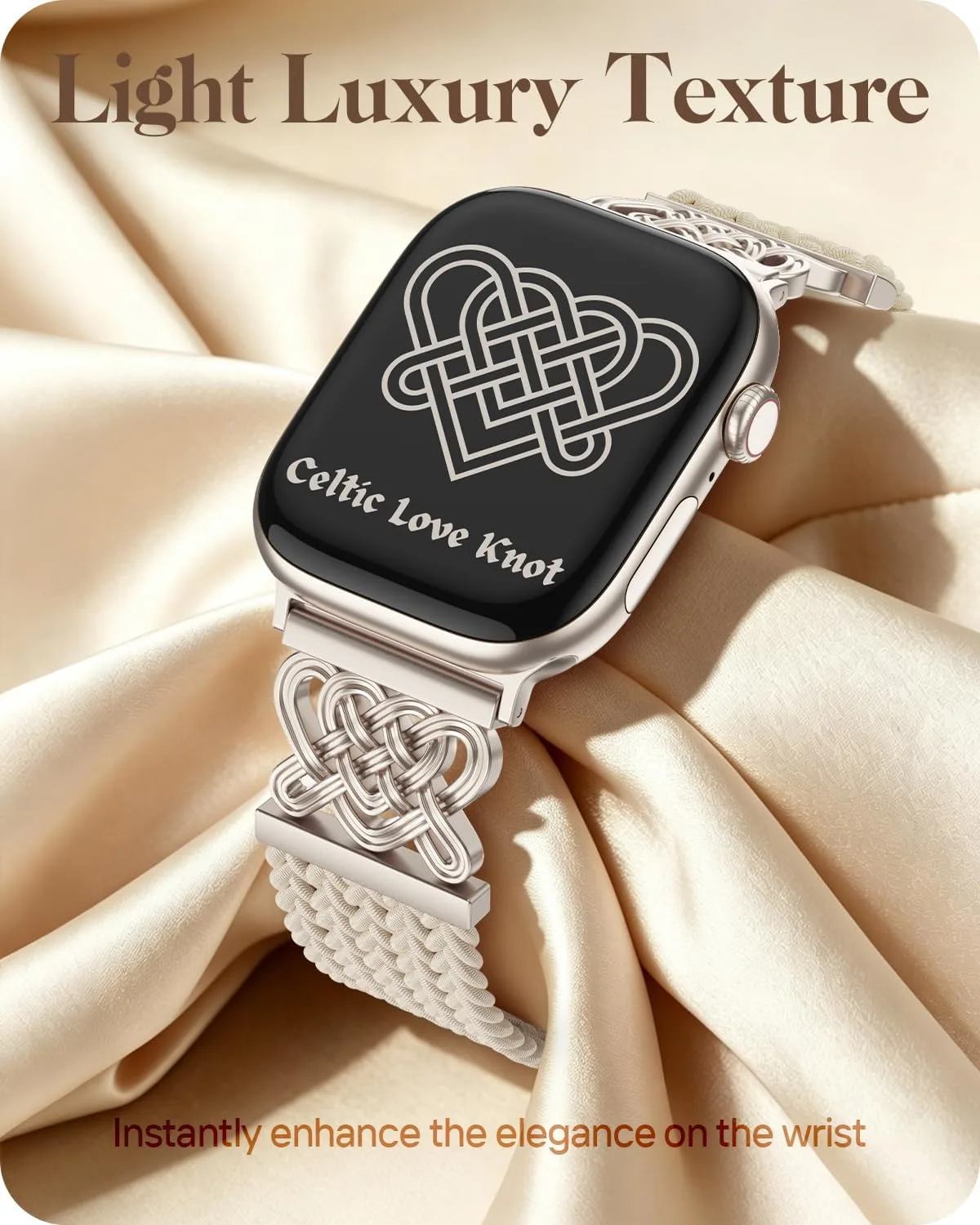 Braided Stretchy Band for Apple Watch Bands for Women 38mm 40mm 41mm 42mm