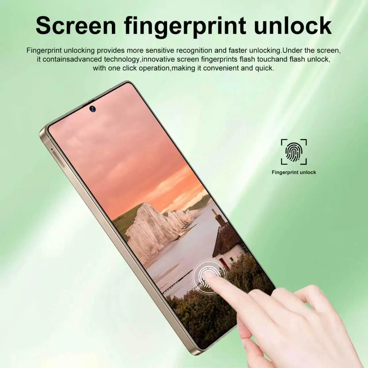 Huness S25 Ultra Unlocked Phone,Built in Pen The Phone,Cell Phone Battery 7000mAh 6.99" HD Screen,Android 14 16+512GB Smartphone,Dual SIM/5G/Face ID/Fingerprint Lock/GPS (Gold, 16+512)