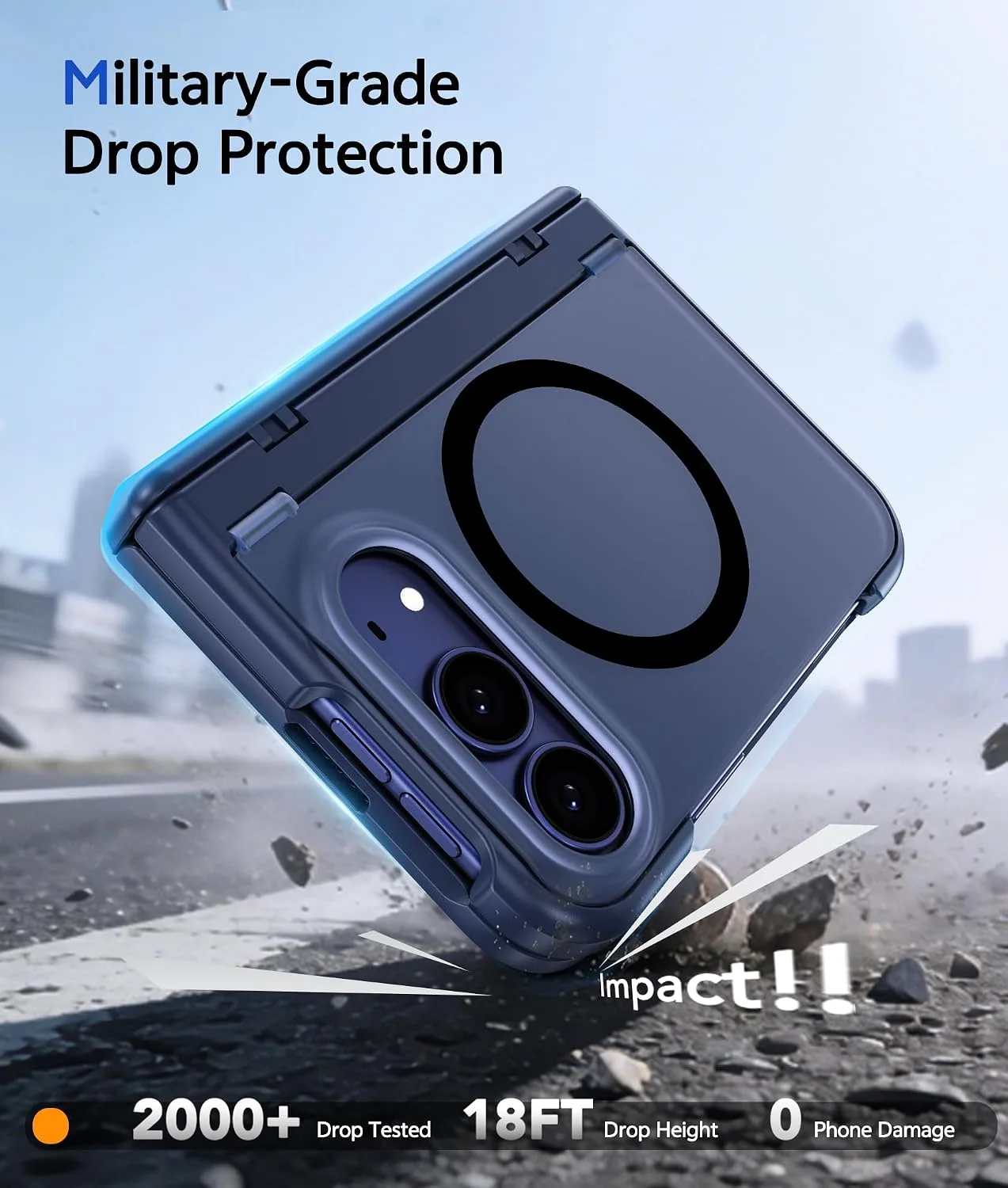 for iPhone Duo Case with Built-in Tempered Glass Screen Protector