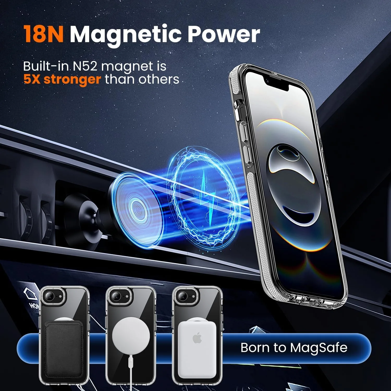 toushion 3 in 1 for iPhone 16E Case/iPhone 17E Case Clear Bumper