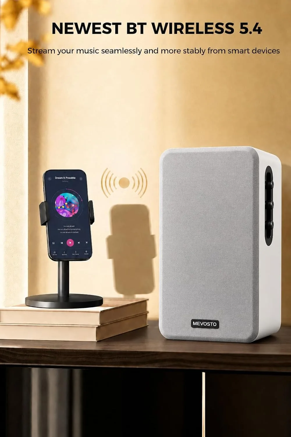 White Powered Bookshelf Speakers: 5-Inch Stereo for PC and Office