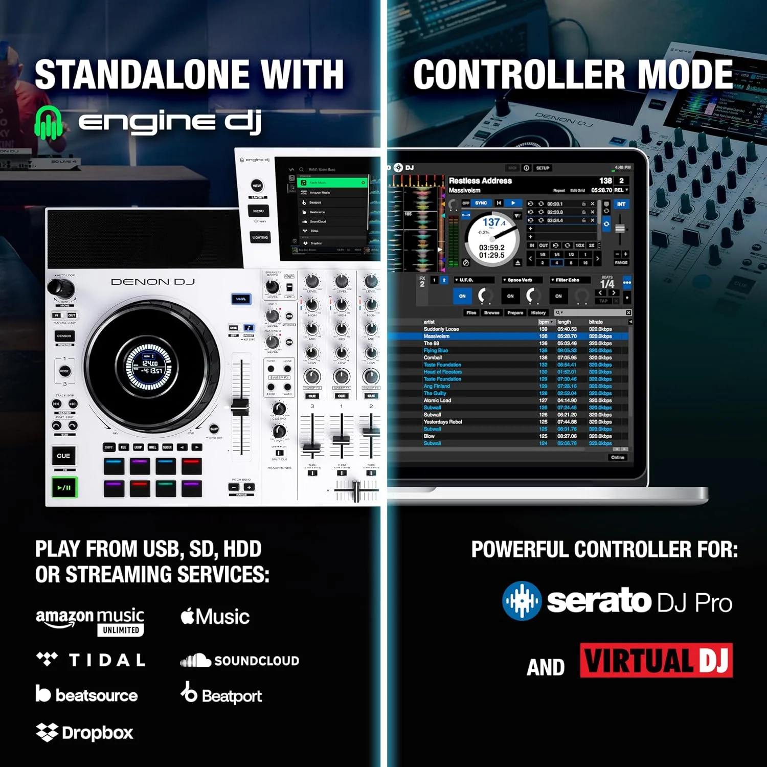 Denon DJ SC LIVE 4 Standalone DJ Controller White