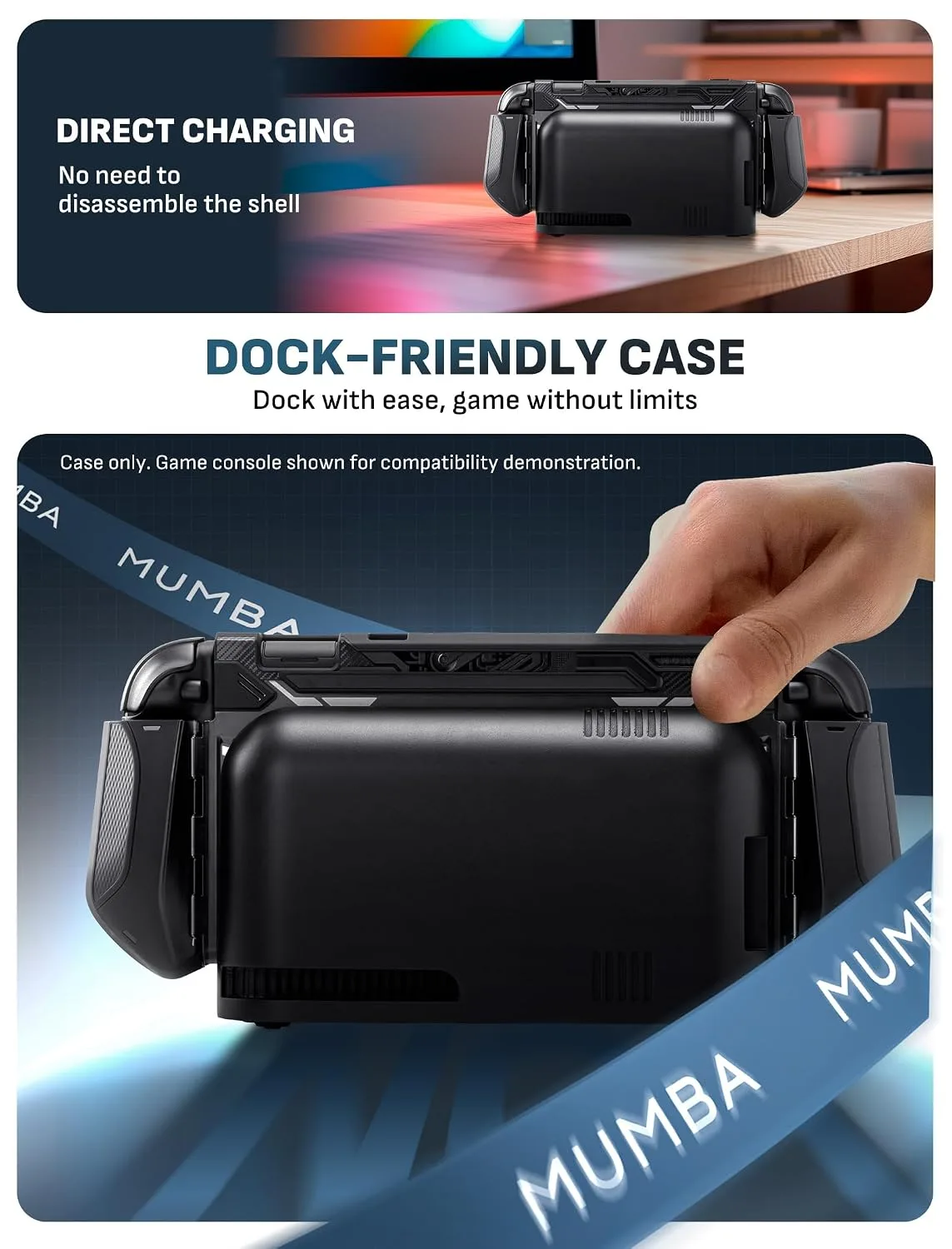 Mumba Dockable Protective Case for Nintendo Switch 2,Blade Series,Dark