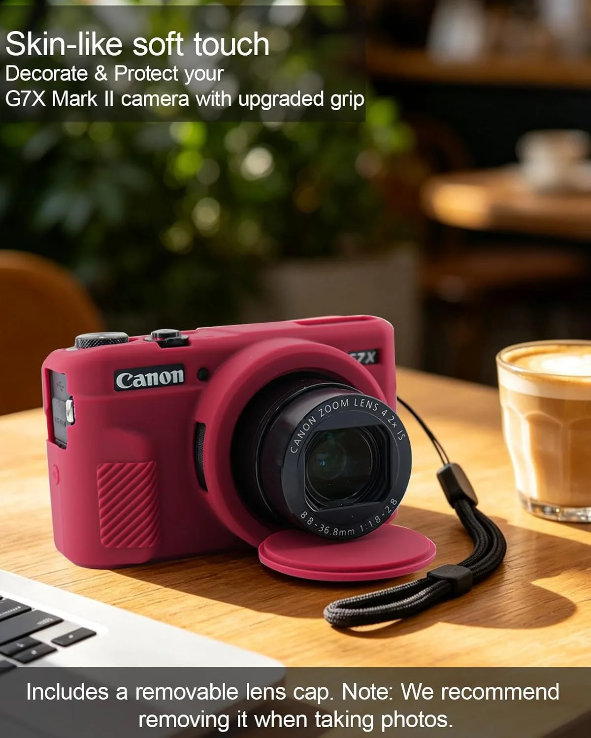 Camera Case for Canon G7X Mark II / G7X II - Dark Red