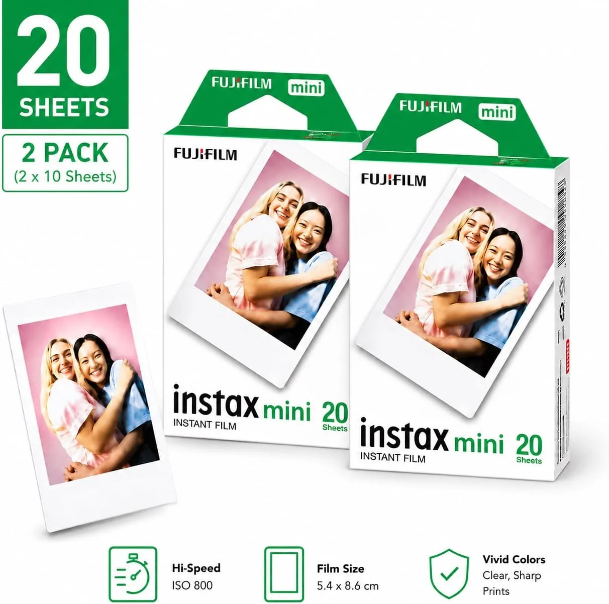 FUJIFILM instax mini 13 Instant Film Camera (Frost Blue + 20 Sheets of Extra Film)