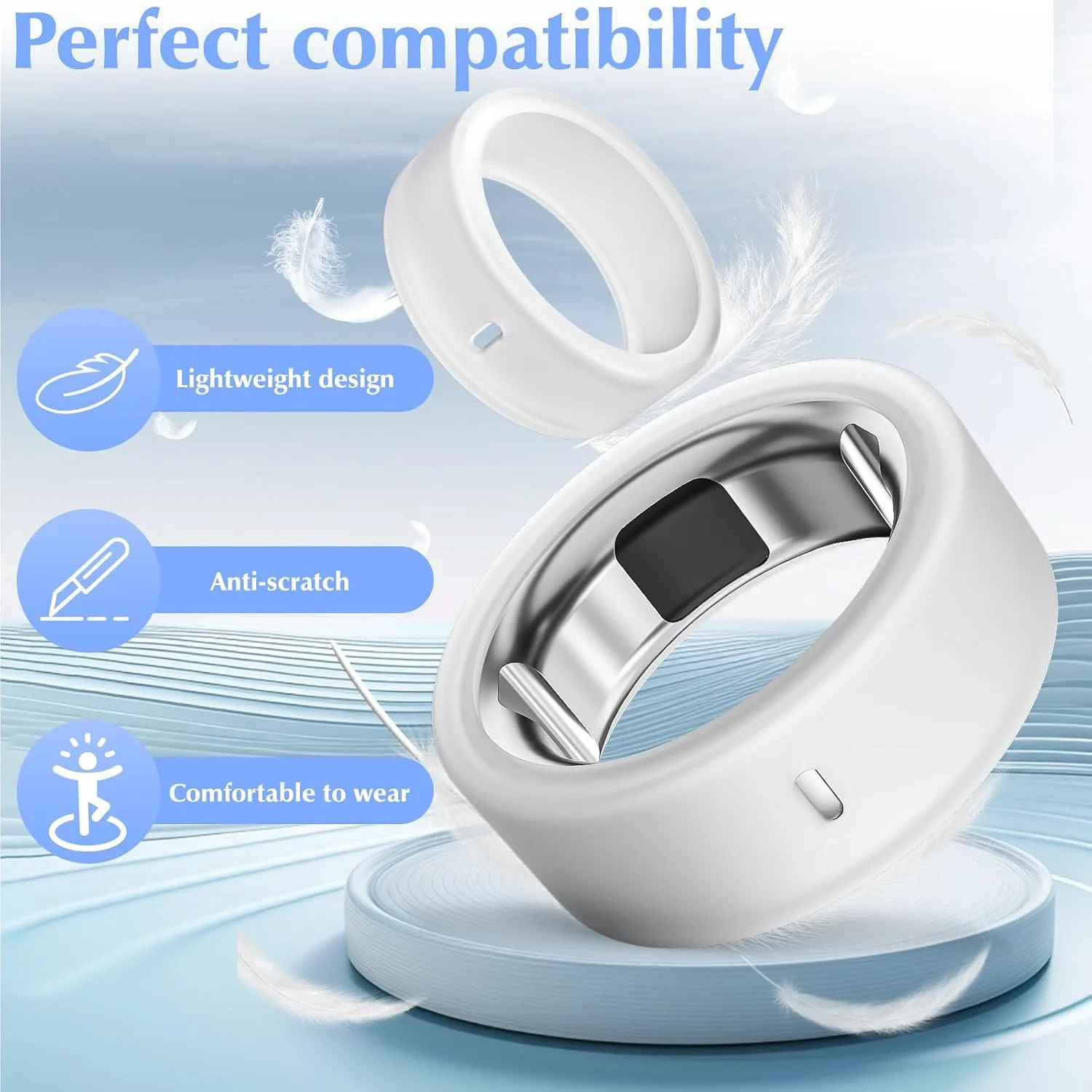 Compatible with Oura Ring Gen 4/4 Ceramic/Gen 3/Ultrahuman Rings Cover