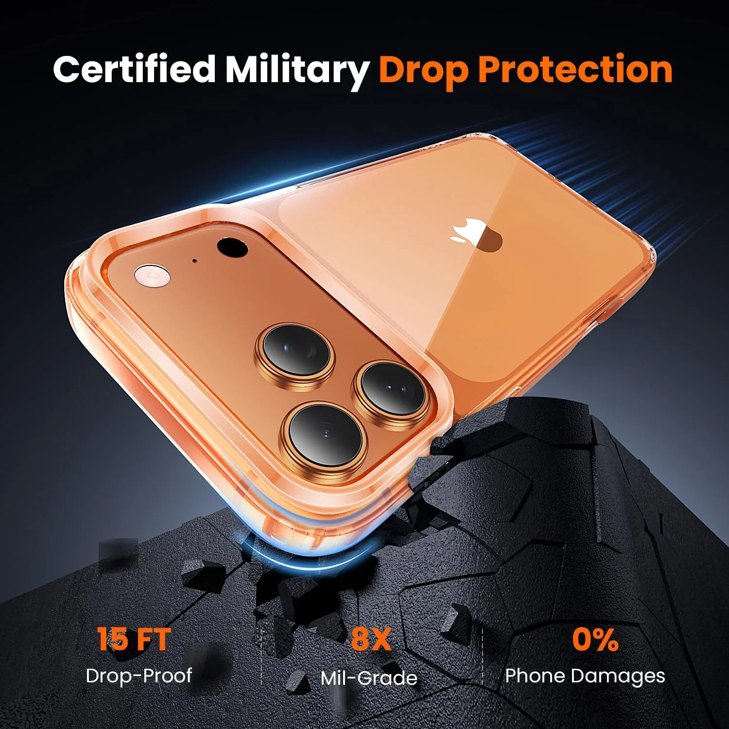 toushion 3 in 1 for iPhone 17 Pro Max Case Transparent
