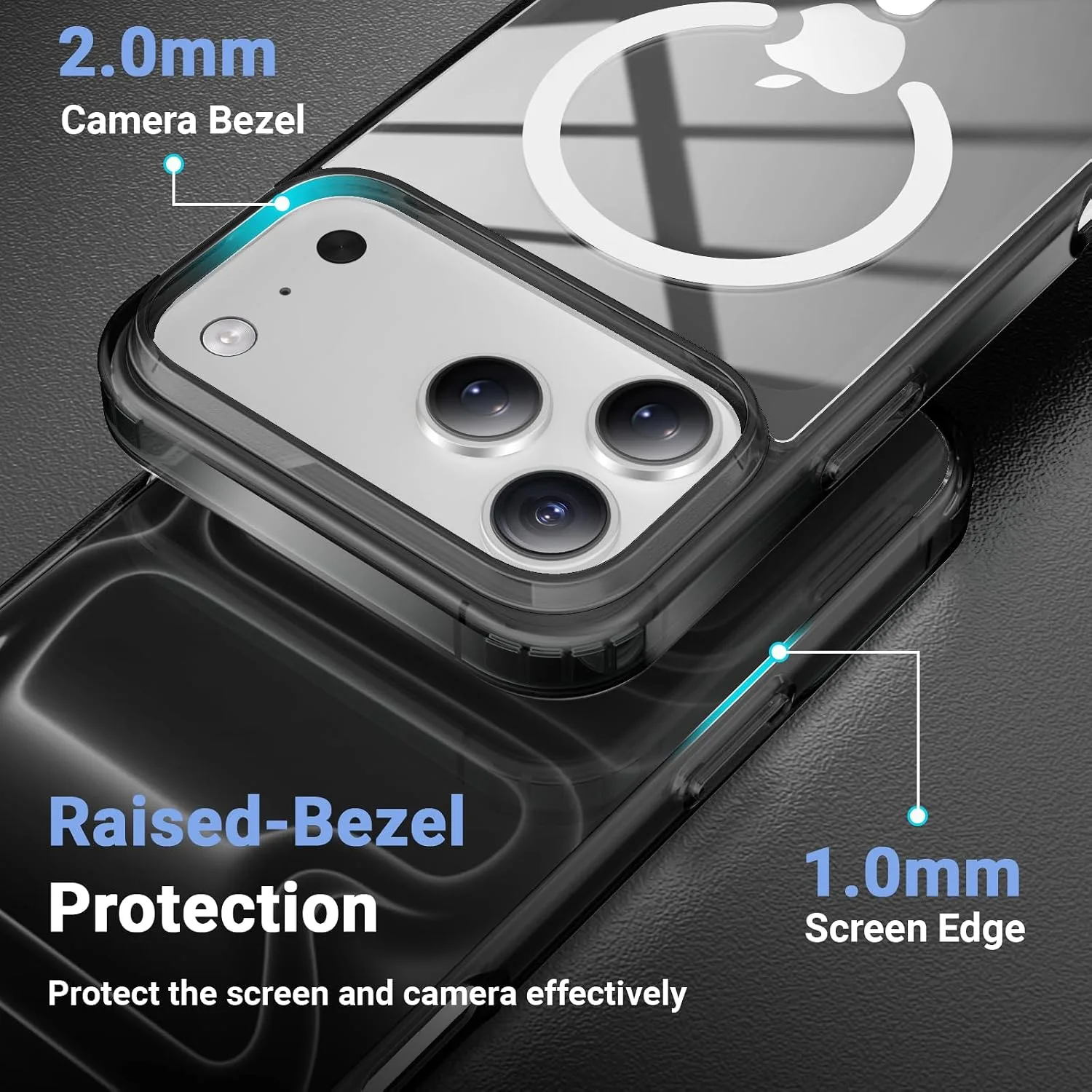 Temdan for iPhone 18 Pro Case/iPhone 17 Pro Case, Black