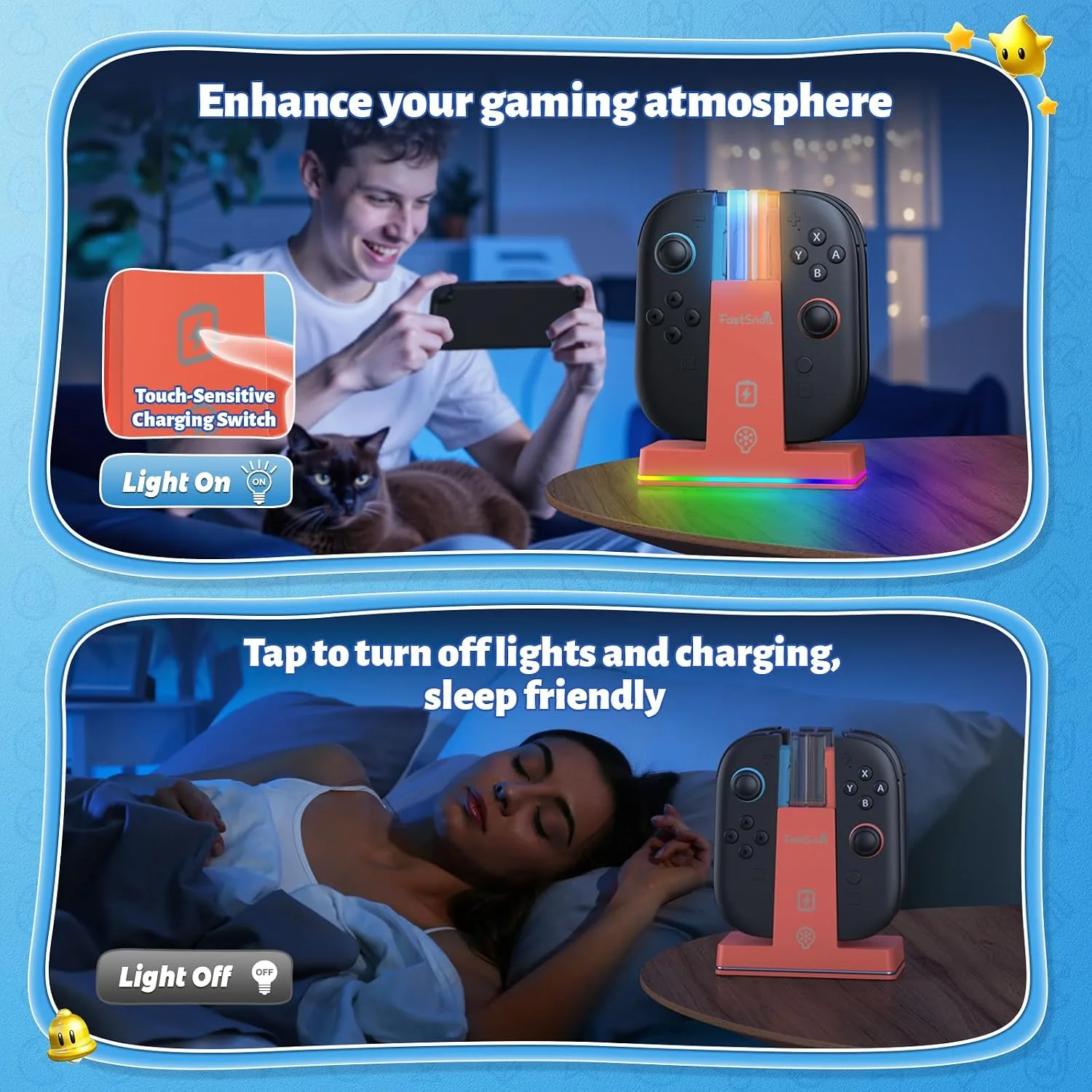 FASTSNAIL Switch 2 Controller Charger Dock for Nintendo Switch 2 for JoyCon