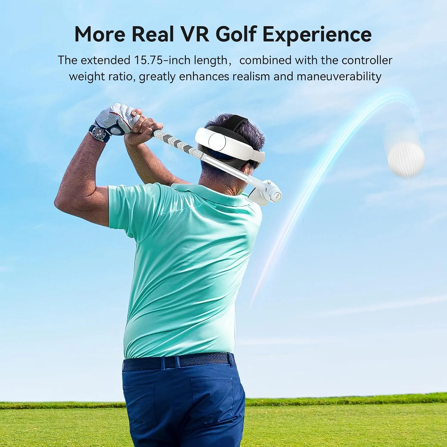 AMVR VR Golf Club Attachment Compatible with Meta/Oculus Quest 3S/Quest 3