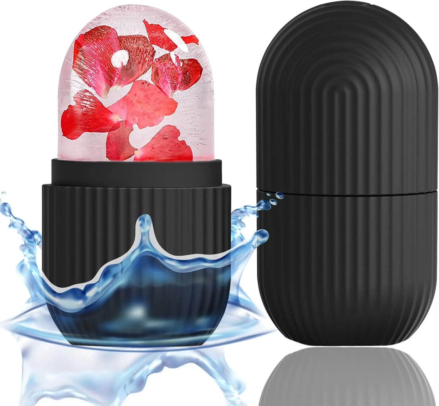 Rodillo facial de hielo Xhjri negro para masaje y cuidado de piel