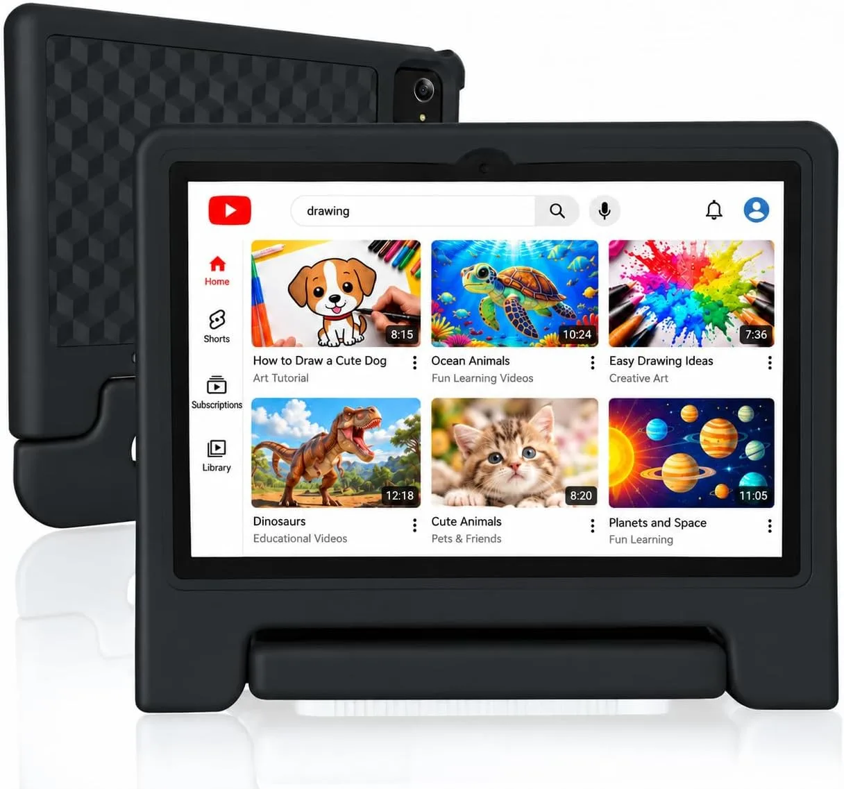 JREN
10.1"
Android
15
Tablet
with
Case,
64GB
Storage,Octa-Core
Black