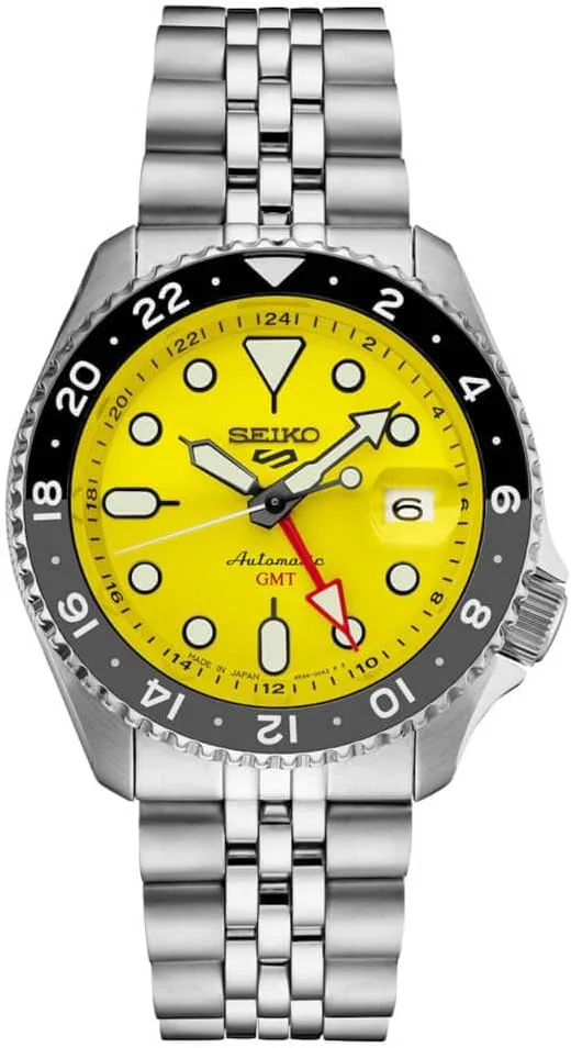 SEIKO Automatic Watch for Men - 5 Sports Collection - Men's Sport Watch, Stainless Steel, GMT Hand - Water-Resistant 100M