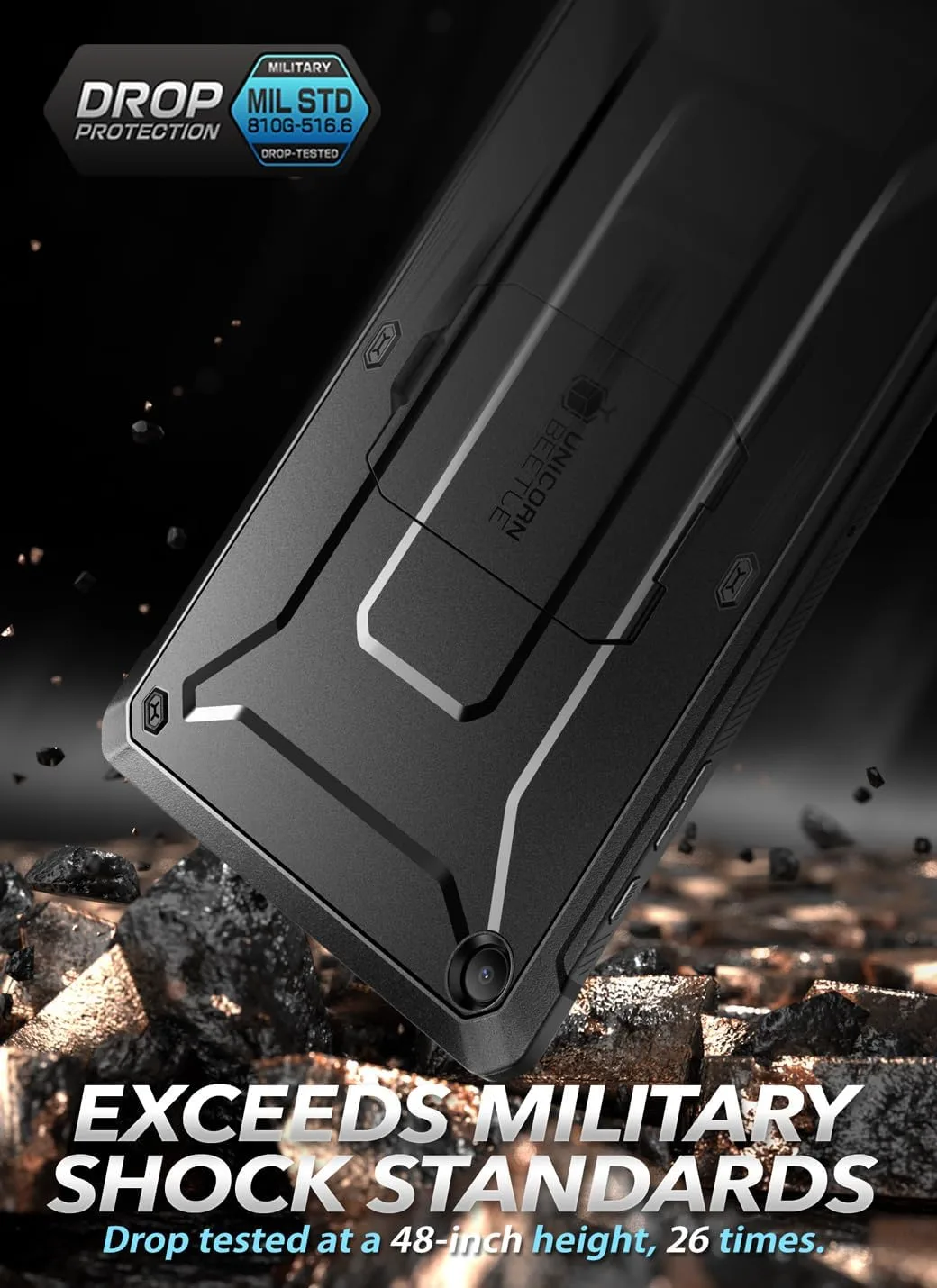 SUPCASE for Samsung Galaxy Tab A9 Plus Case 11" 2023 with Kickstand, Black