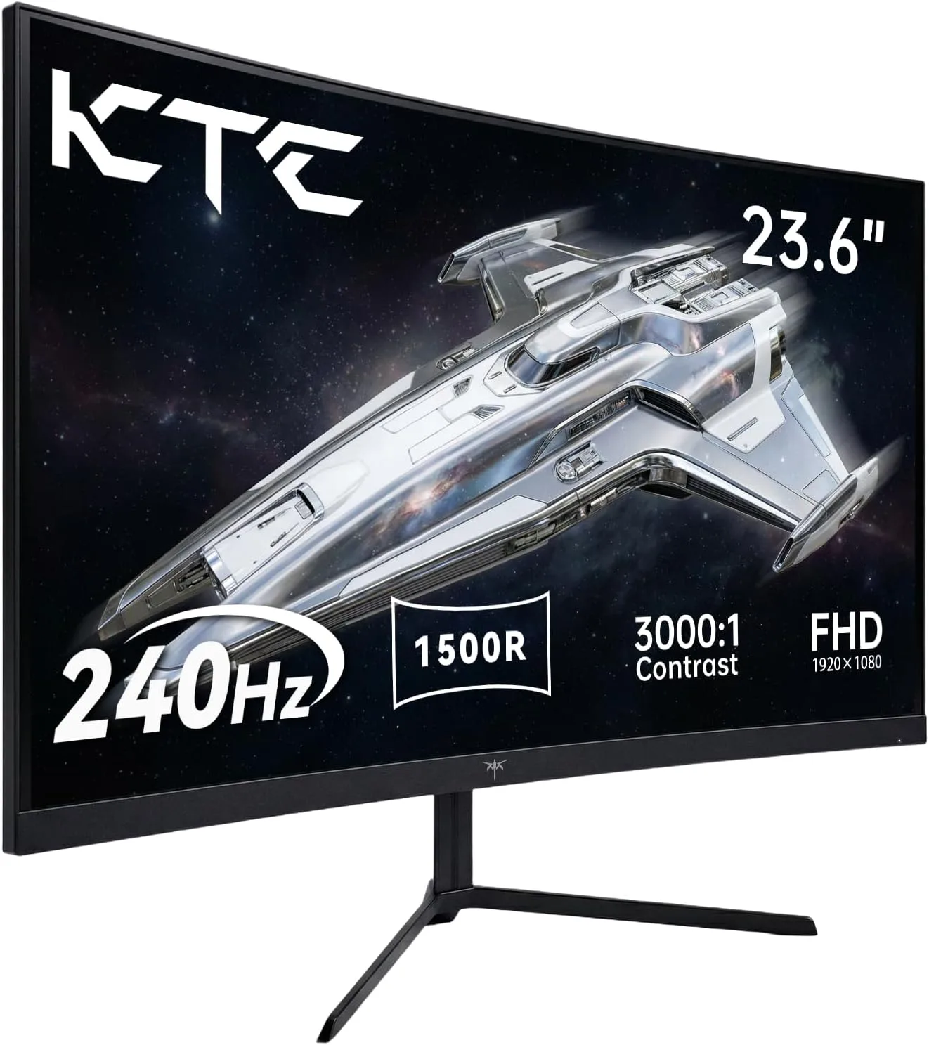 KTC 24 Inch Curved 240Hz Gaming Monitor, FHD 1500R Curve, 3000:1, H24S17P