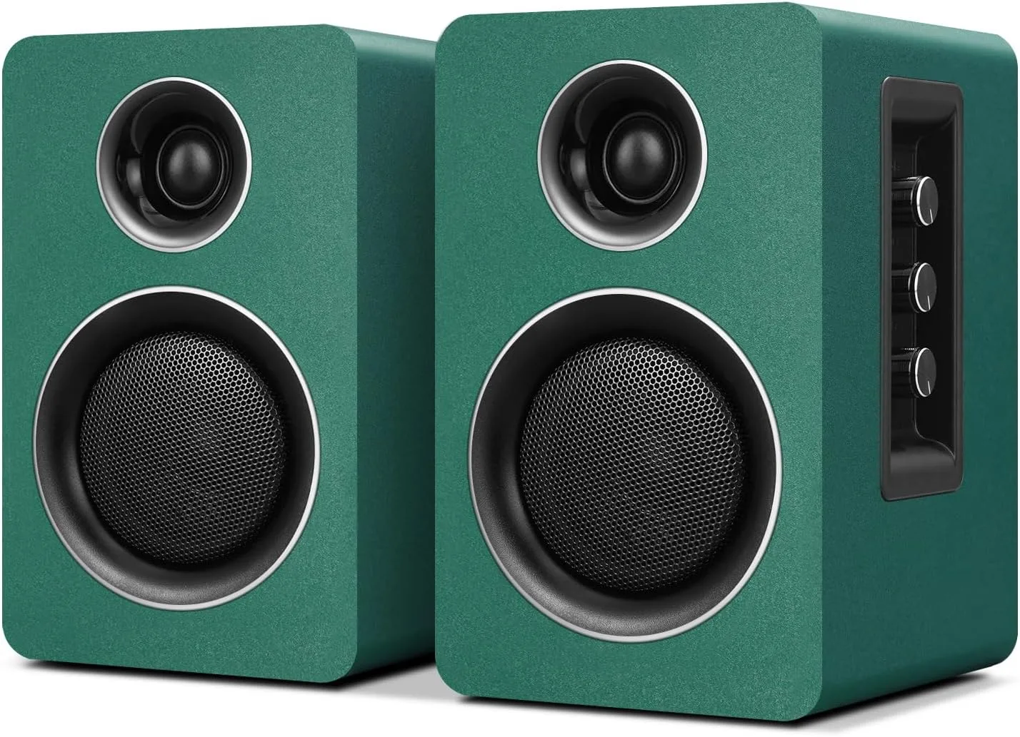 Computer Speakers, Bluetooth 5.3, USB-C, AUX/RCA, 3.5-Inch Woofer, Green