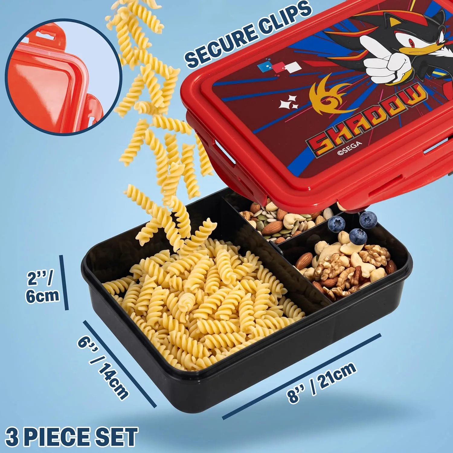 Get Trend Shadow the Hedgehog Boys Lunch Box 3Pc Set