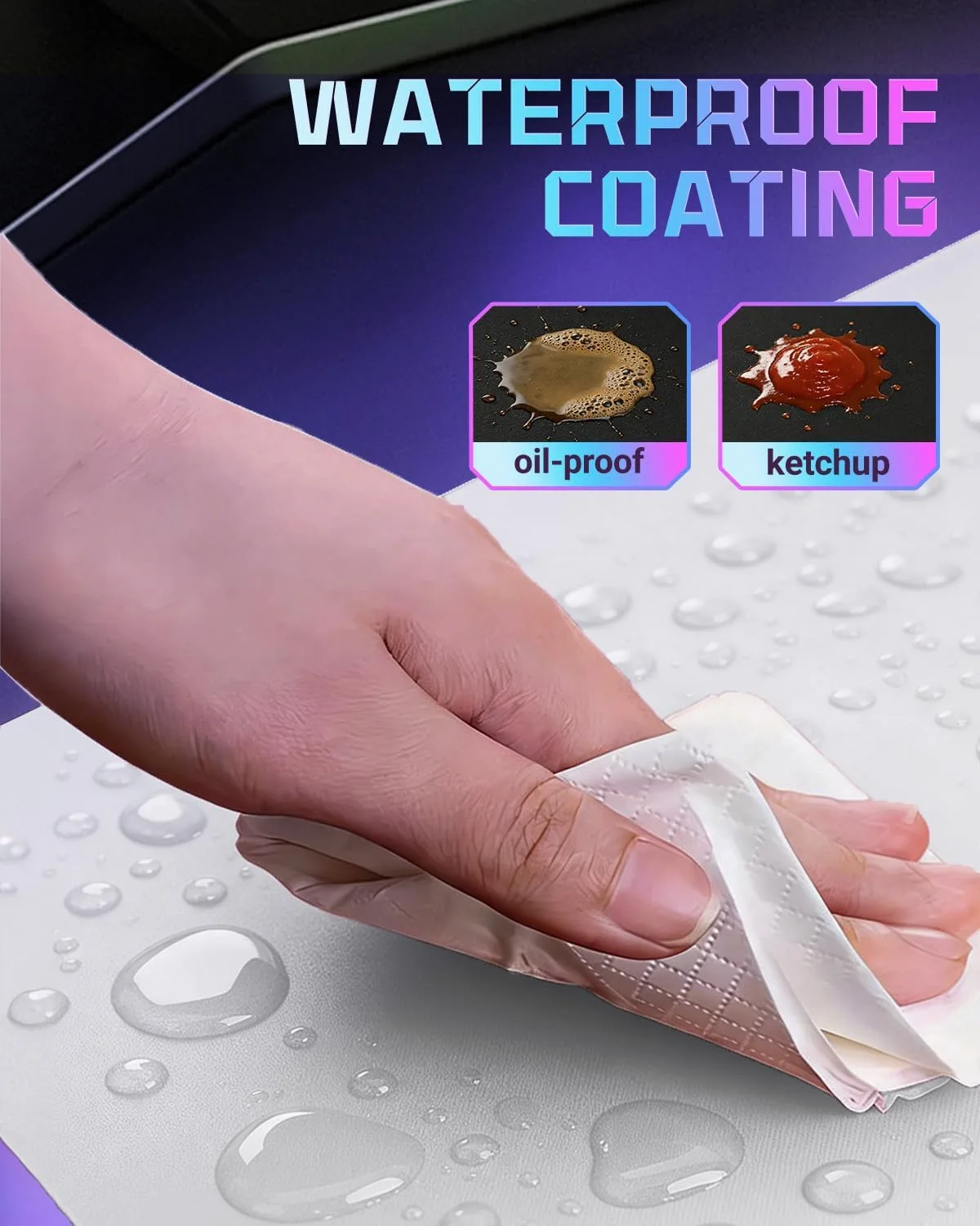 Glass Gaming Mouse Pad, 16.2 x 12.2 Inch, White