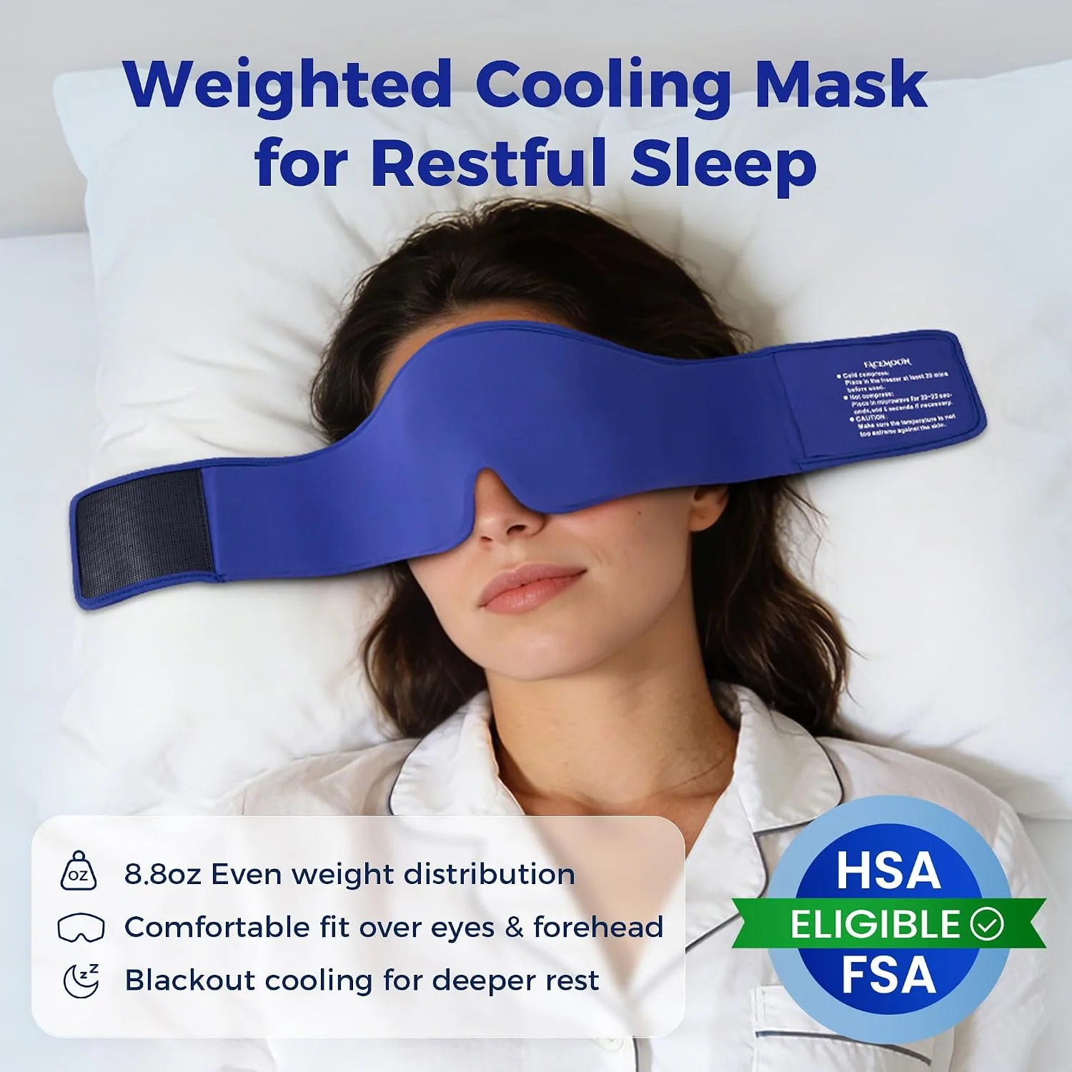 2 Pack Cooling Gel Eye Mask for Puffy Eyes, Migraine Relief, FSA Eligible