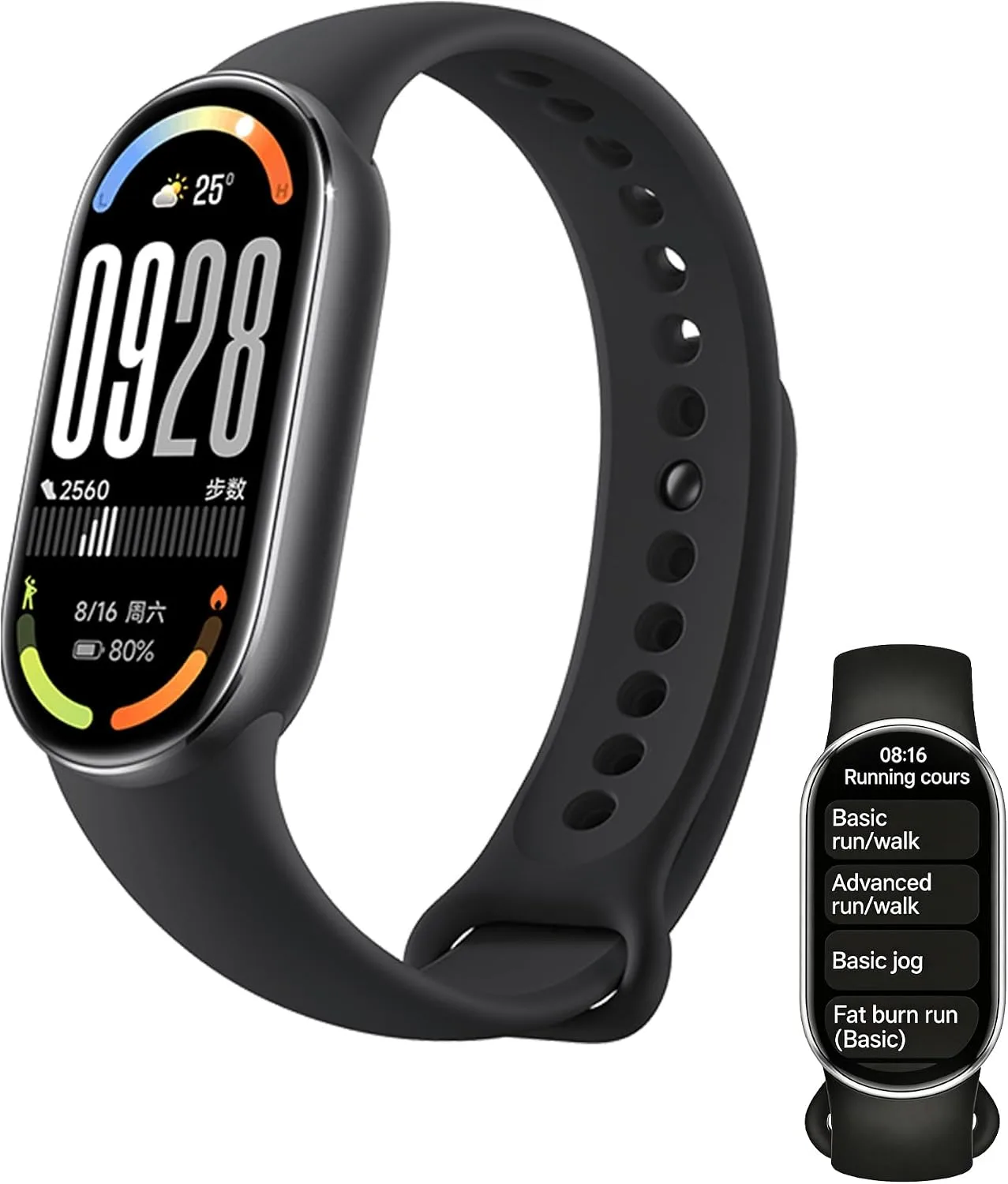Xiaomi Mi Smart Watch Band 10, 5ATM Waterproof Fitness Step Tracker Sports Digital Smart Watch Health Band for Men Women, 1.72" AMOLED Display, 150+ Sports Modes 24/7 Sleep Monitor (Black)