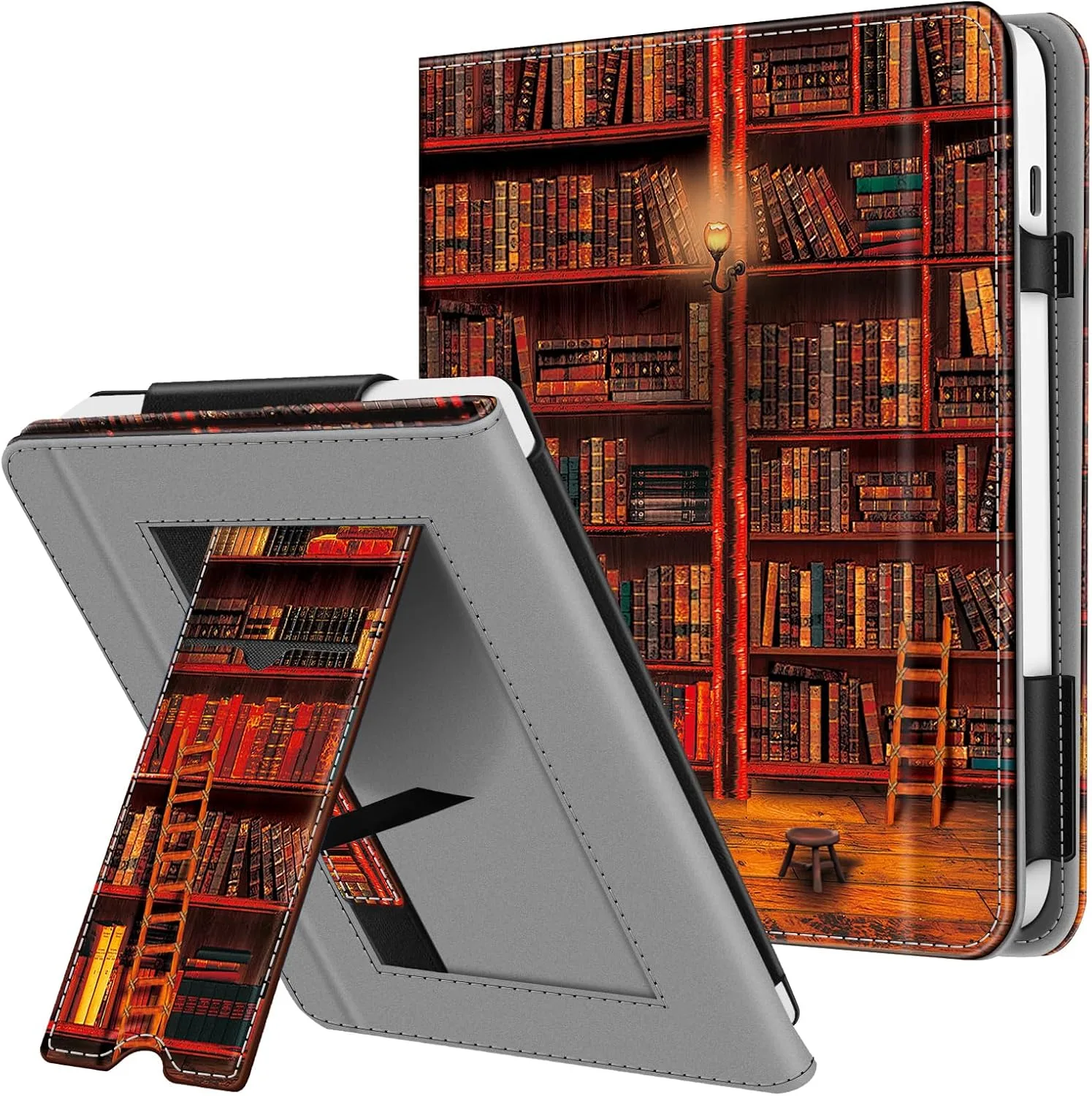 Fintie Stand Case for 7" Kobo Libra Colour/Kobo Libra 2, Library