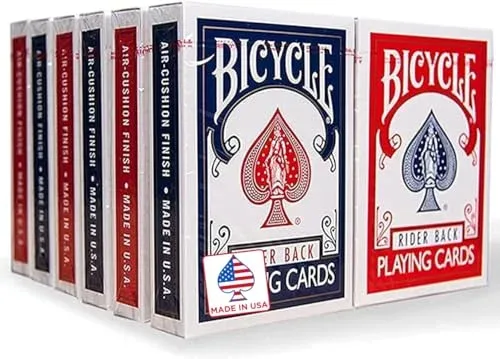 Bicycle Rider Back Playing Cards 12 Pack Poker Size Red Blue Bulk Set