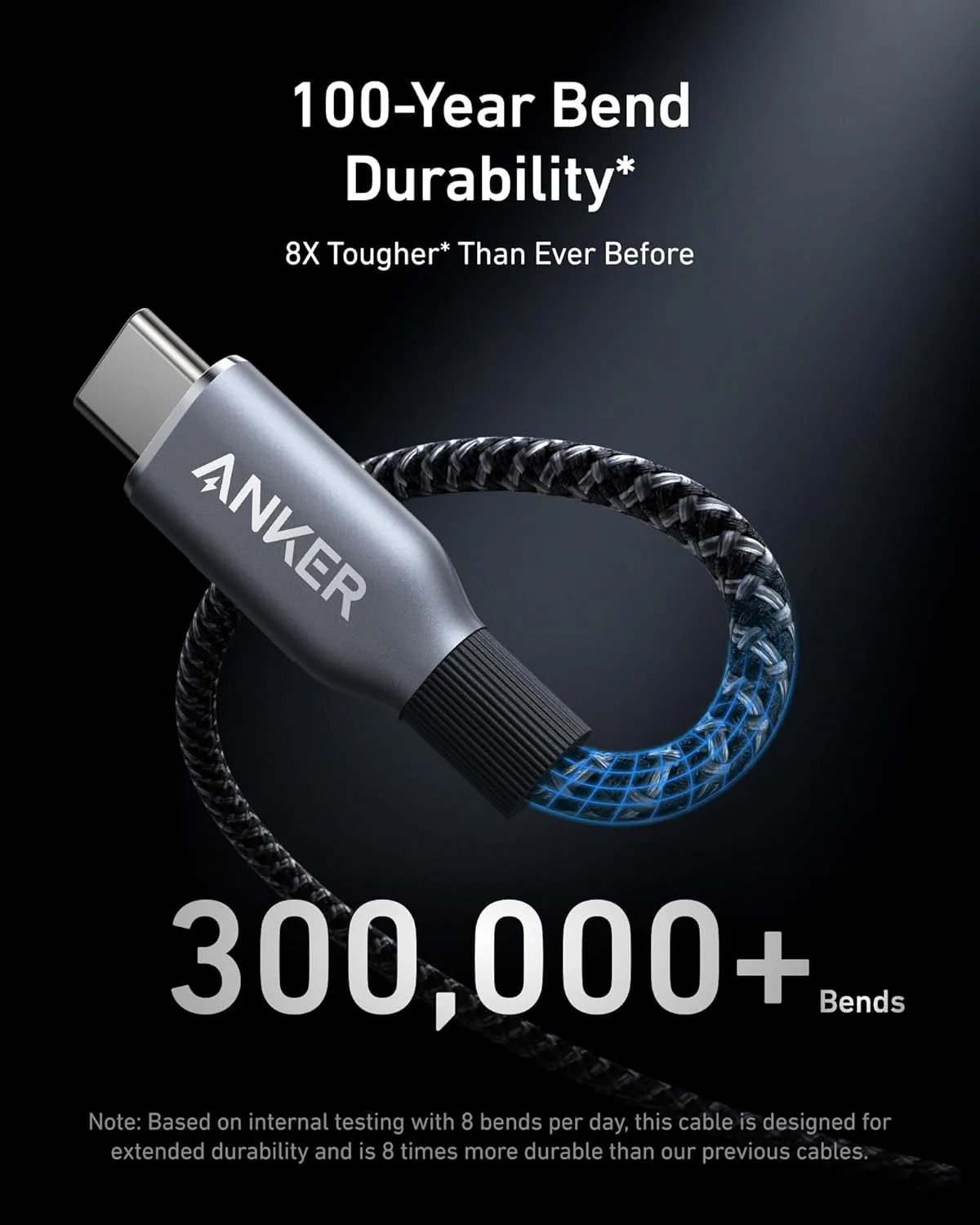 Anker Prime USB C to USB C Cable, 240W Fast Charging Cord, Upcycled-Braided Nylon with 100-Year Bend Durability for iPhone 17 Series, MacBook, Galaxy S24(3 FT) (Pack of 2)