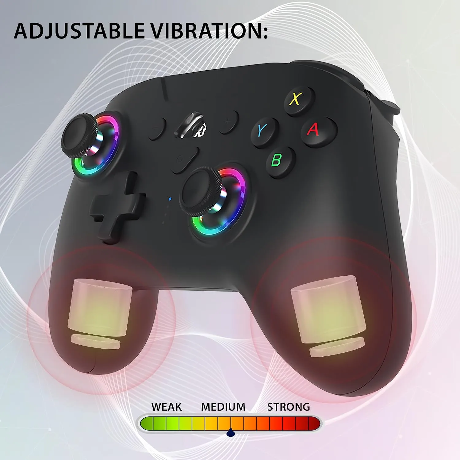SUBSONIC Switch and Switch 2 Wireless Controller - LED Pro controller Black