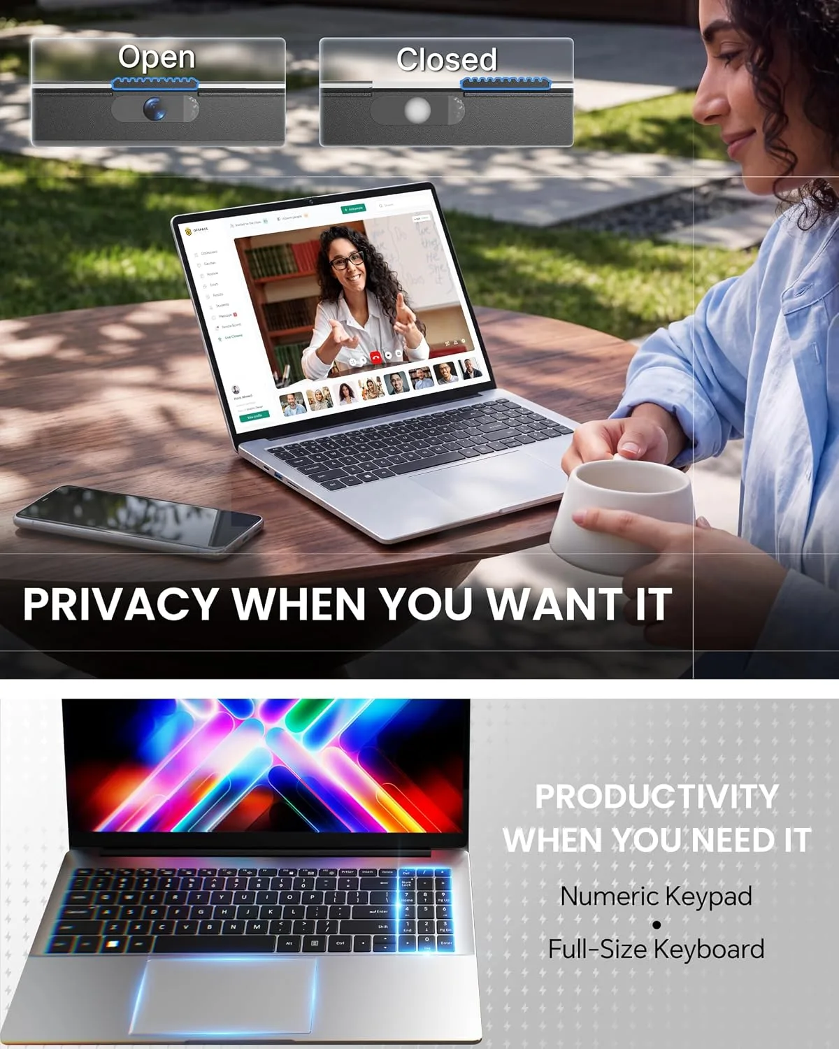 15.6 Inch Win 11 Laptop Computer, N4020, 4GB DDR4 RAM, 128GB Storage