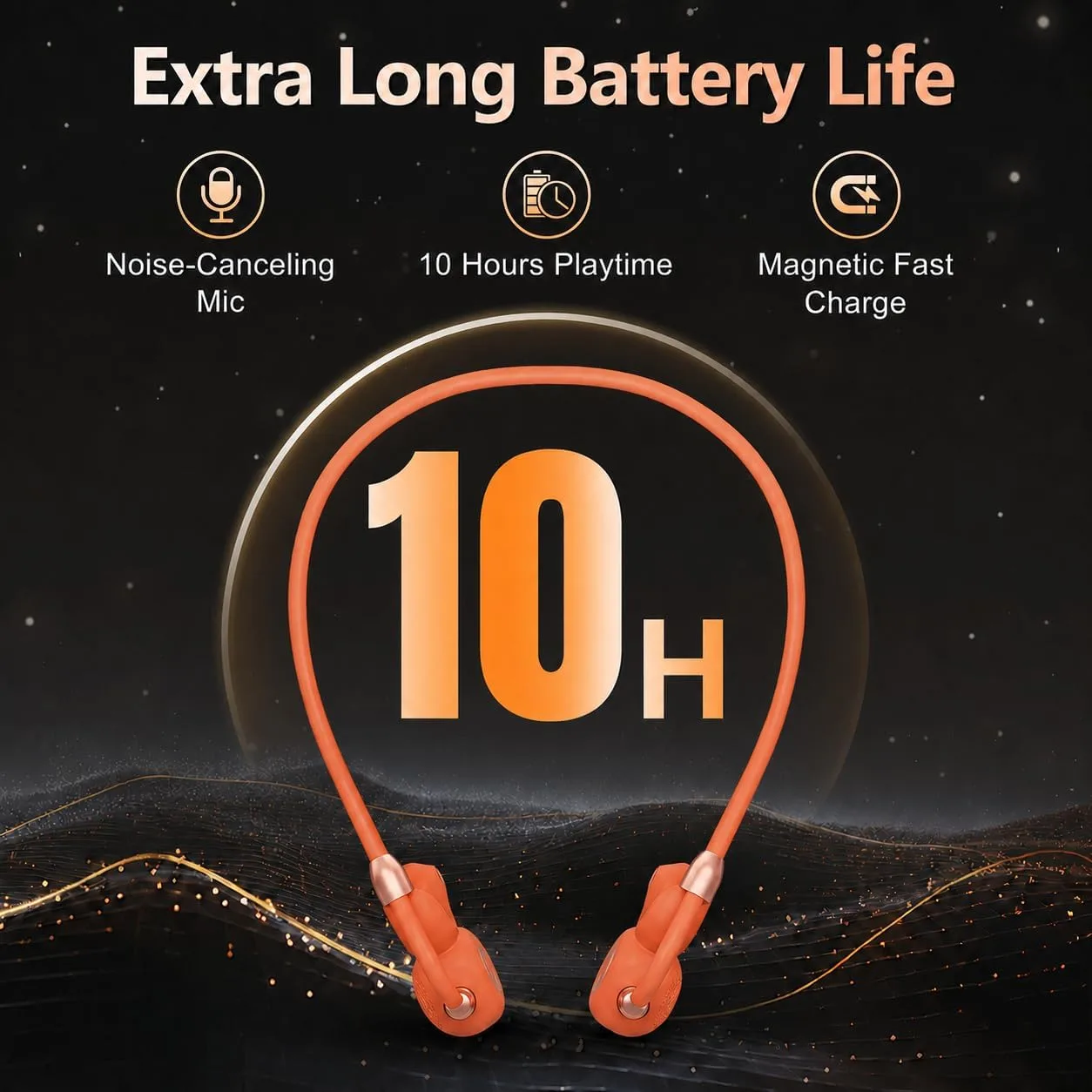 Ortizan Open Ear Headphones, Bluetooth 5.3 Wireless Air Conduction Headphones Sport Earbuds, Premium Sound, IPX6 Waterproof, Clear Call, 19g Lightweight Earphones for Running Cycling Workouts (Orange)