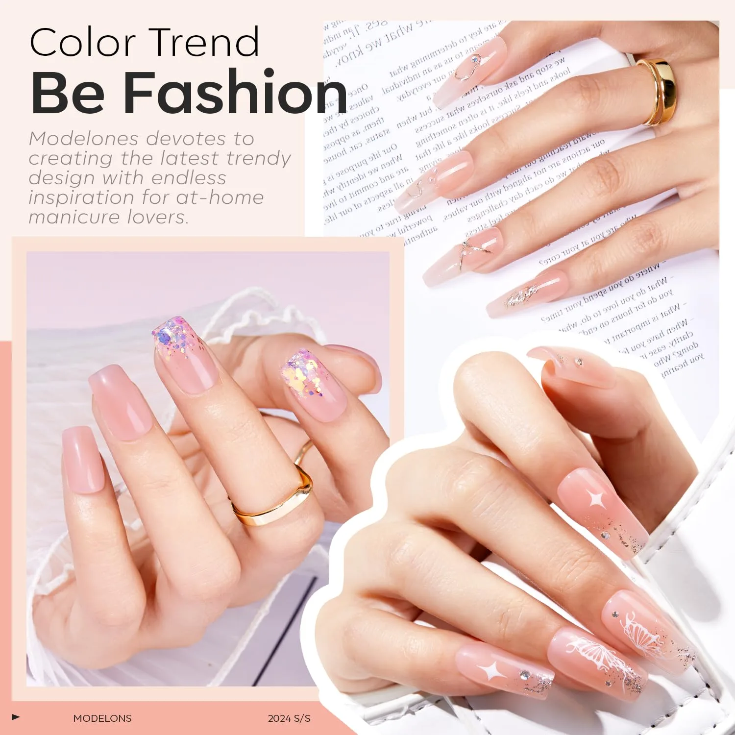 modelones Builder Nail Gel, 2 Pcs Clear Builder Nail Polish Base