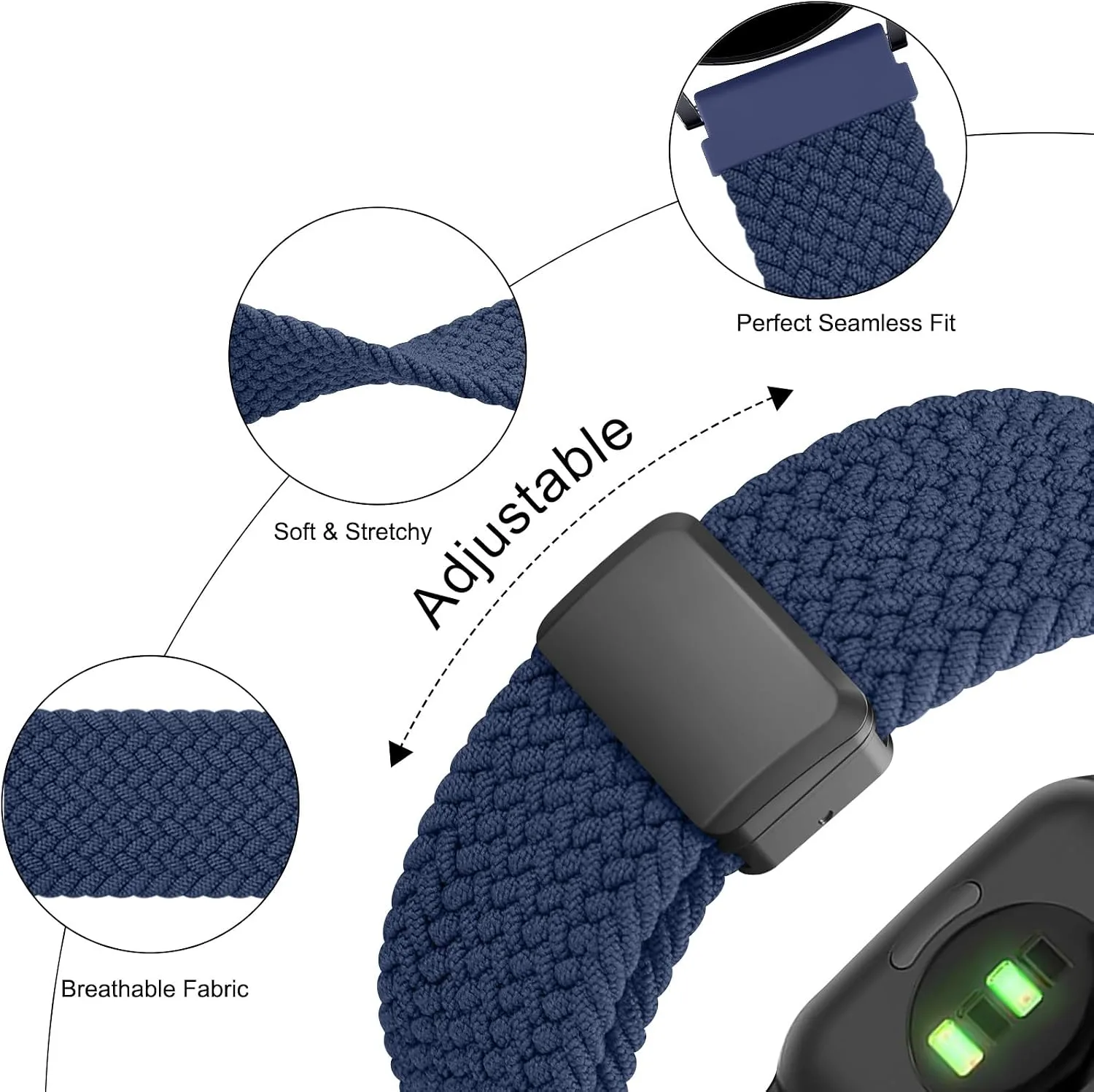 Amzpas Magnetic Braided Strap for COROS PACE 4 / PACE 3 / Pro/APEX 2 Pro/APEX Pro/APEX 46mm, 22mm Soft Nylon Sport WristBand Compatible with ACoros Pace 4/3 Watch Women Men