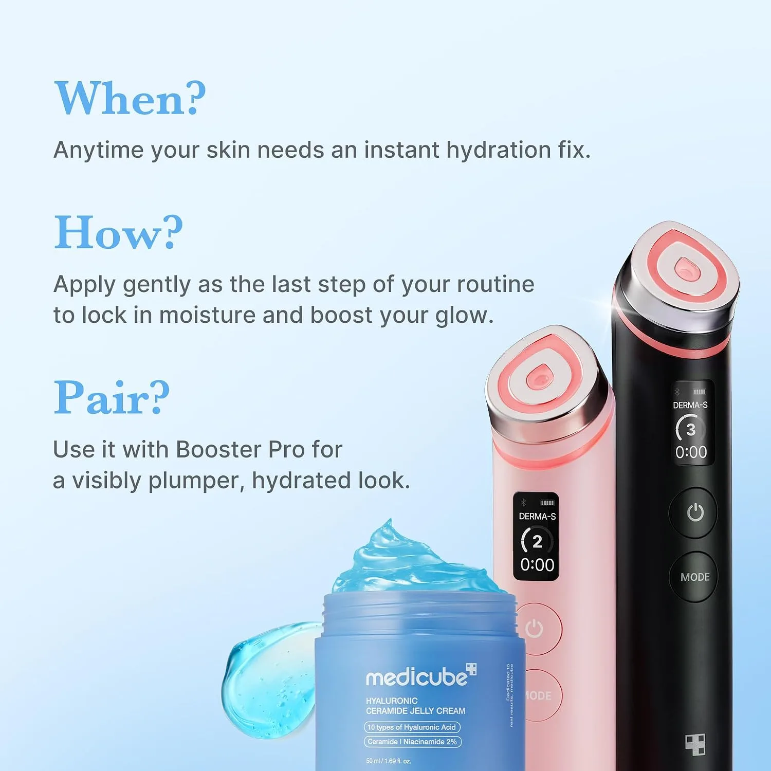 medicube Firming Device Set: Booster Pro X2 White & Hyaluronic Jelly Cream