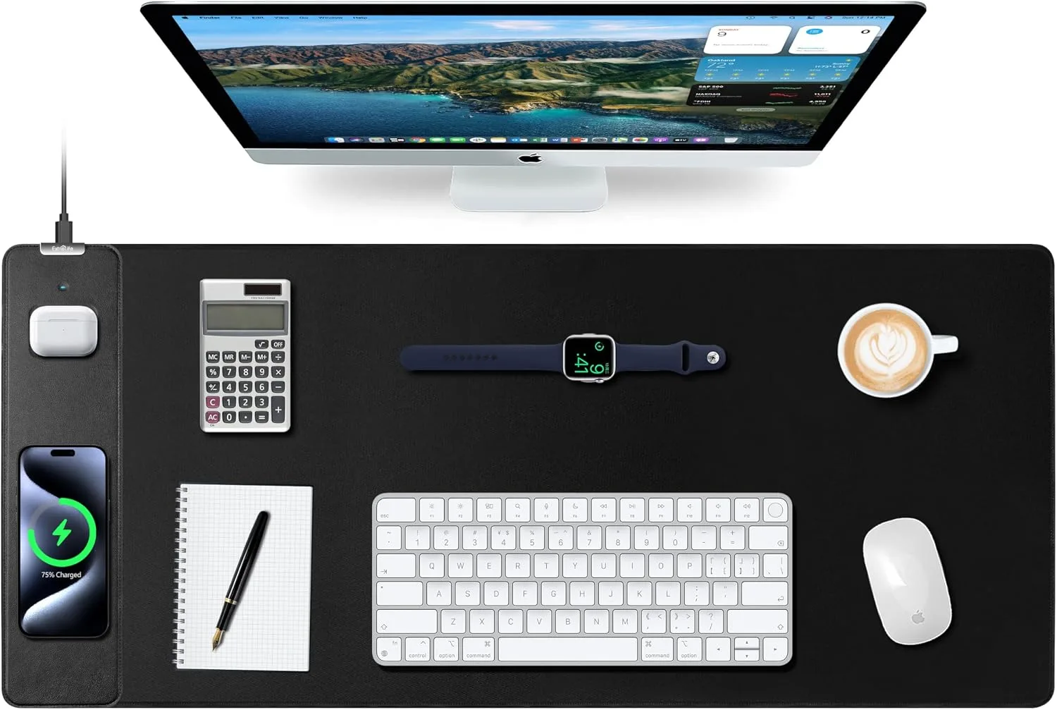 Mouse Pad with 15W Magnetic Wireless Charging, 35.4"x15.7" in
