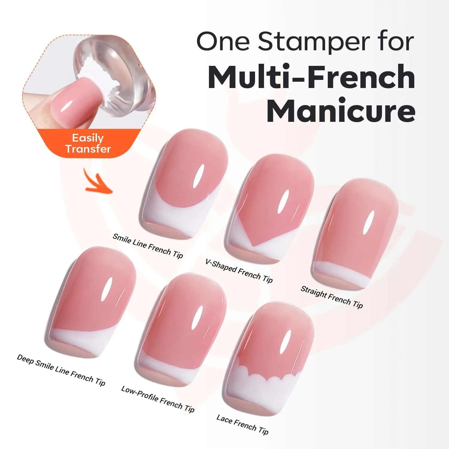 modelones French Manicure Tip Gel Polish Set, 2Pcs 15ML White Jelly Pink Gel Nail Polish Kit Light Pink Milky White French Tip Nail Base Colors Soak Off LED DIY at Home Salon for Women