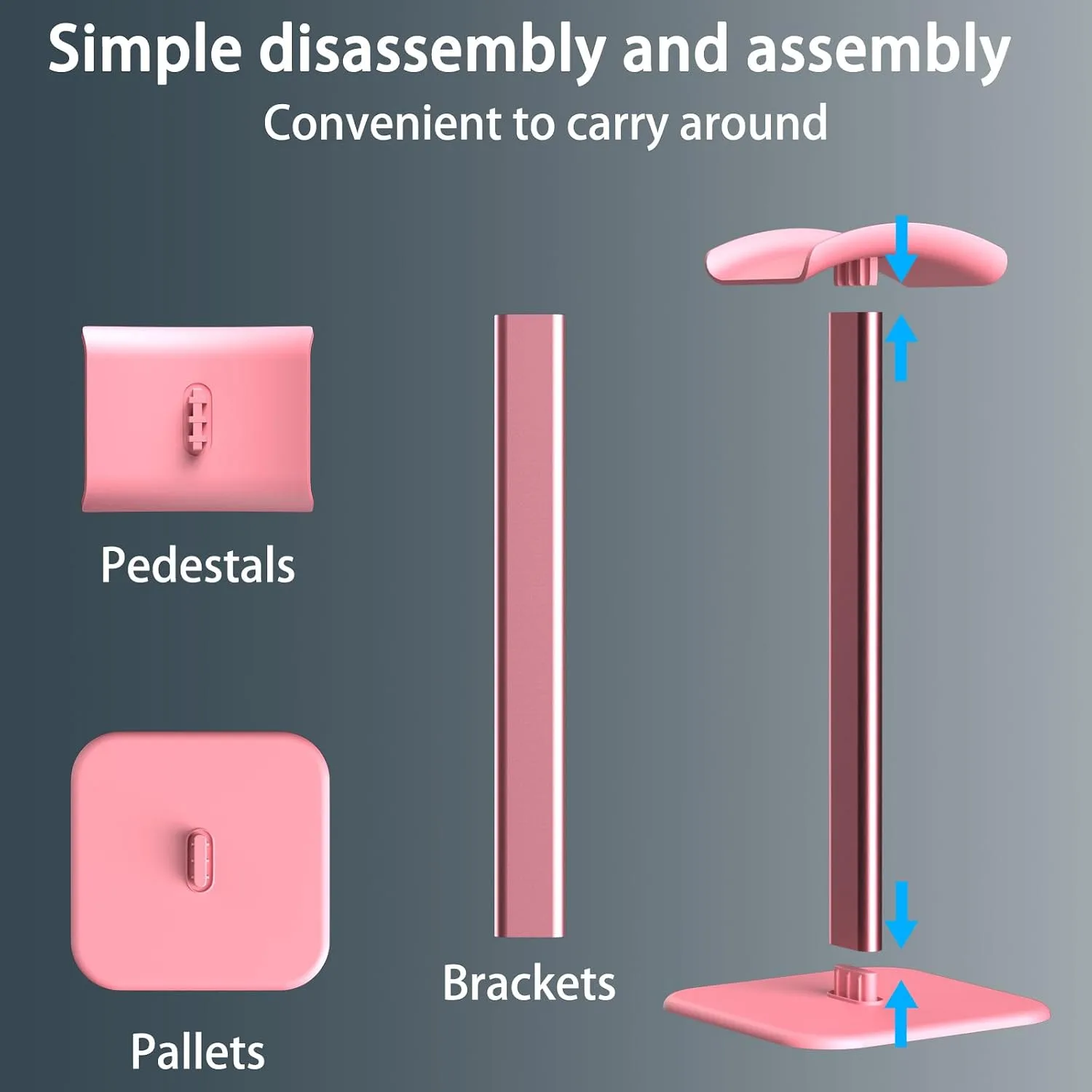 Headphone Stand for Desk - Headset Stand Headphone Holder (Pink)