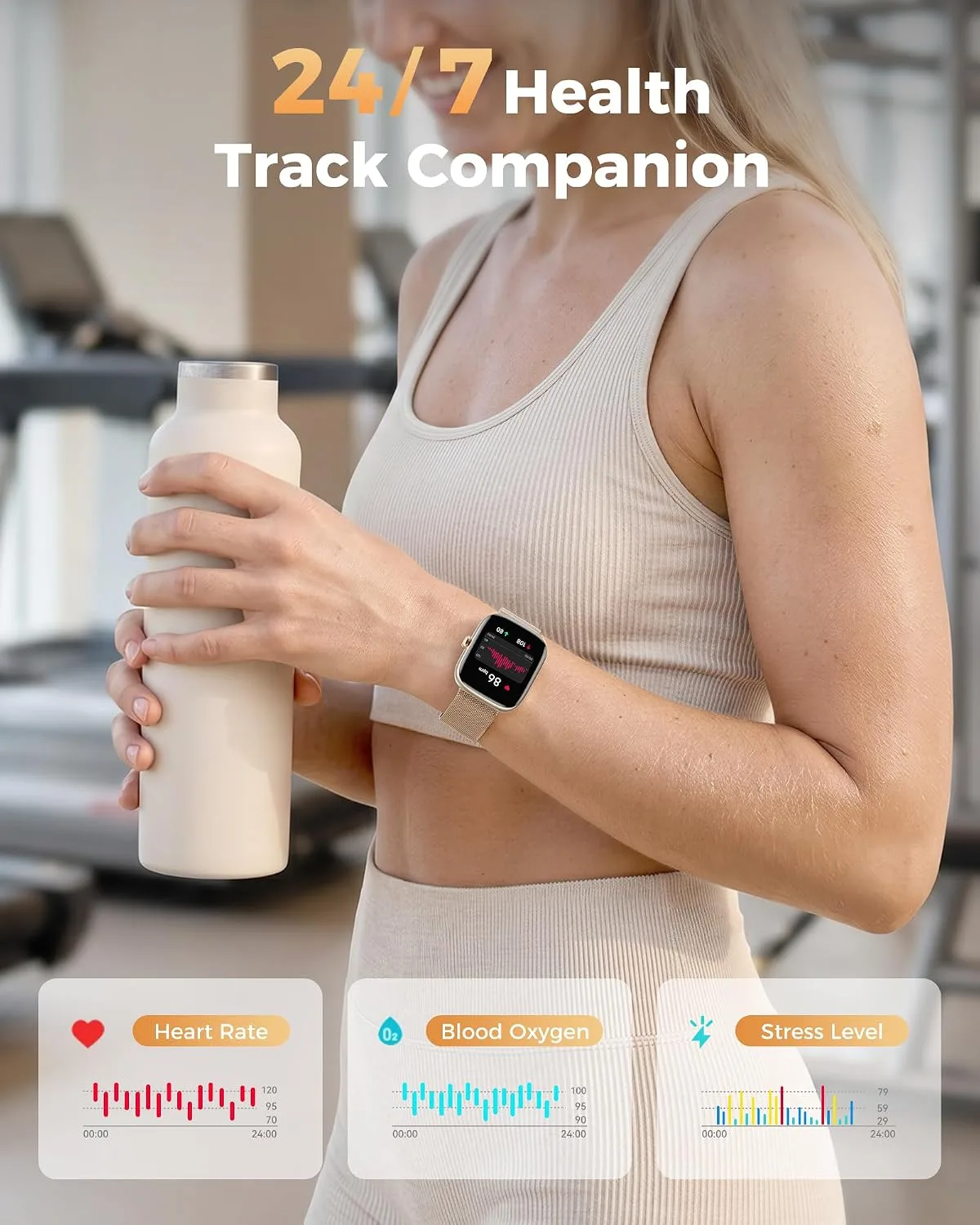 Smart Watches for Women Android/iPhone, Fitness Trackers with Answer/Call